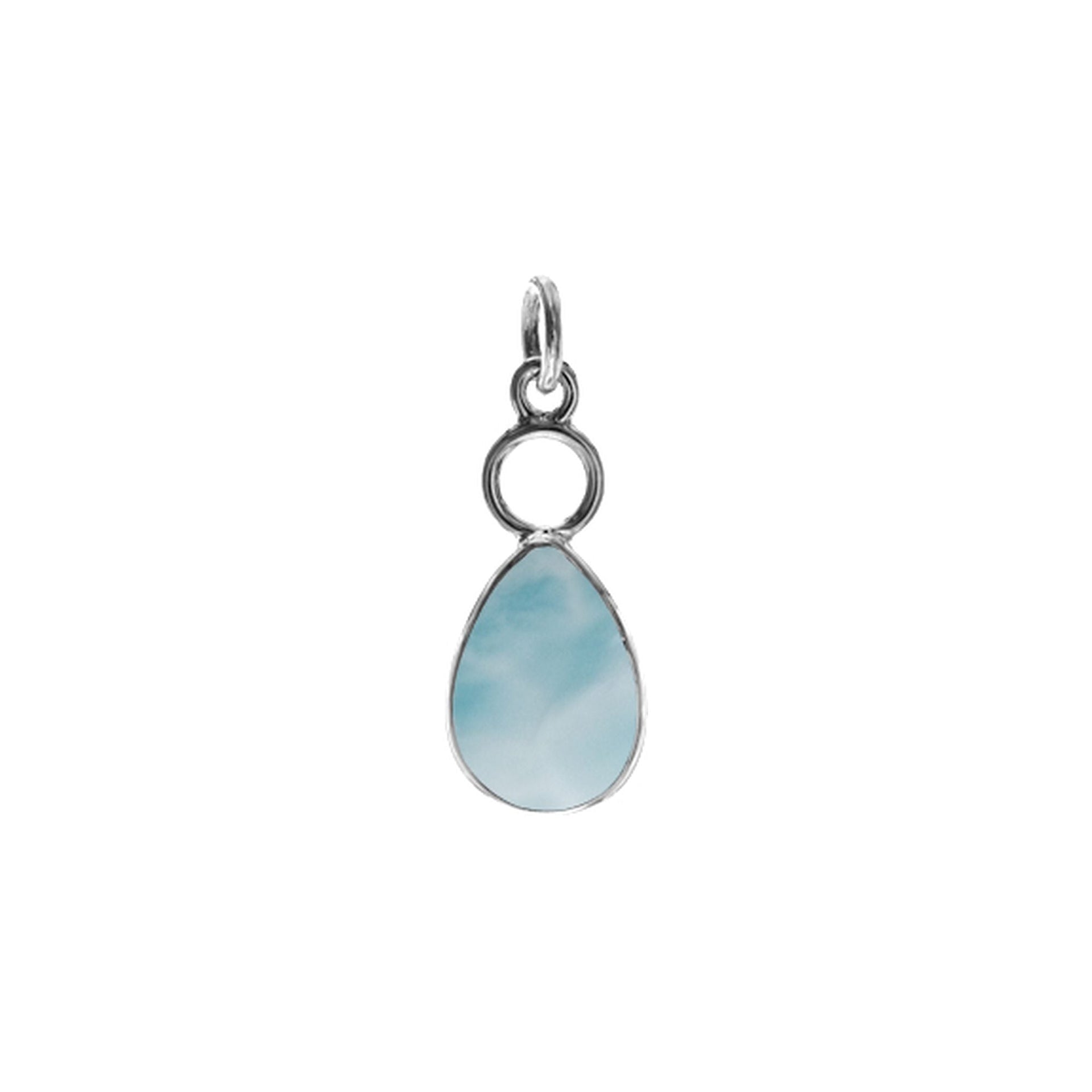 Ivy hoop teardrop larimar pendant
