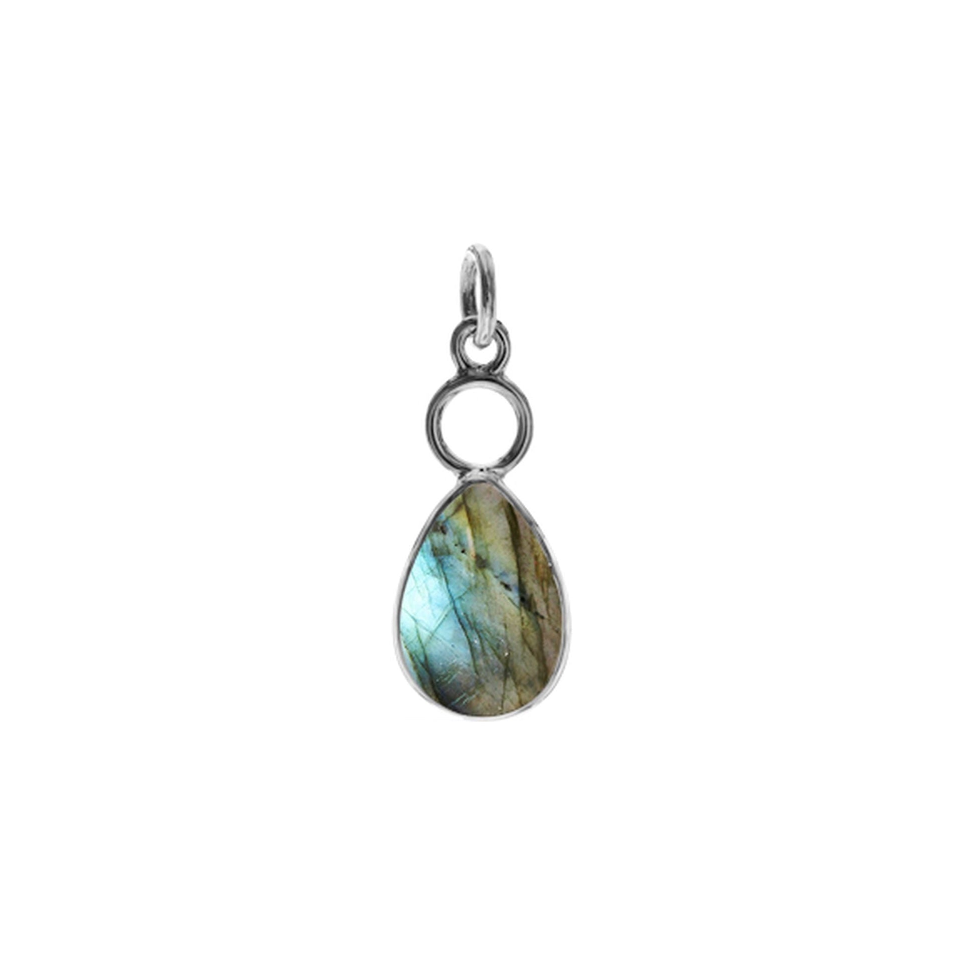 Ivy hoop teardrop labradorite pendant
