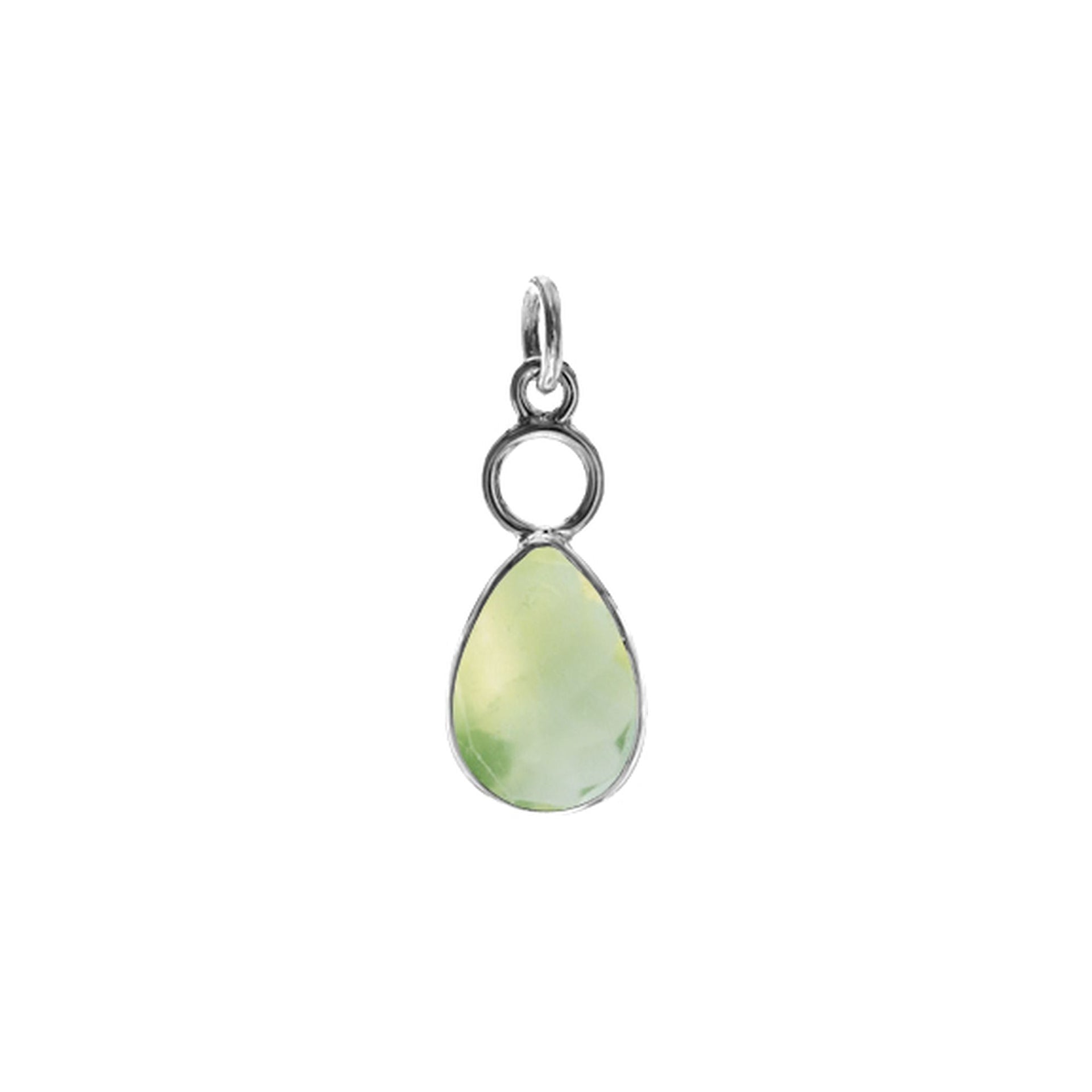Ivy hoop teardrop prehnite pendant