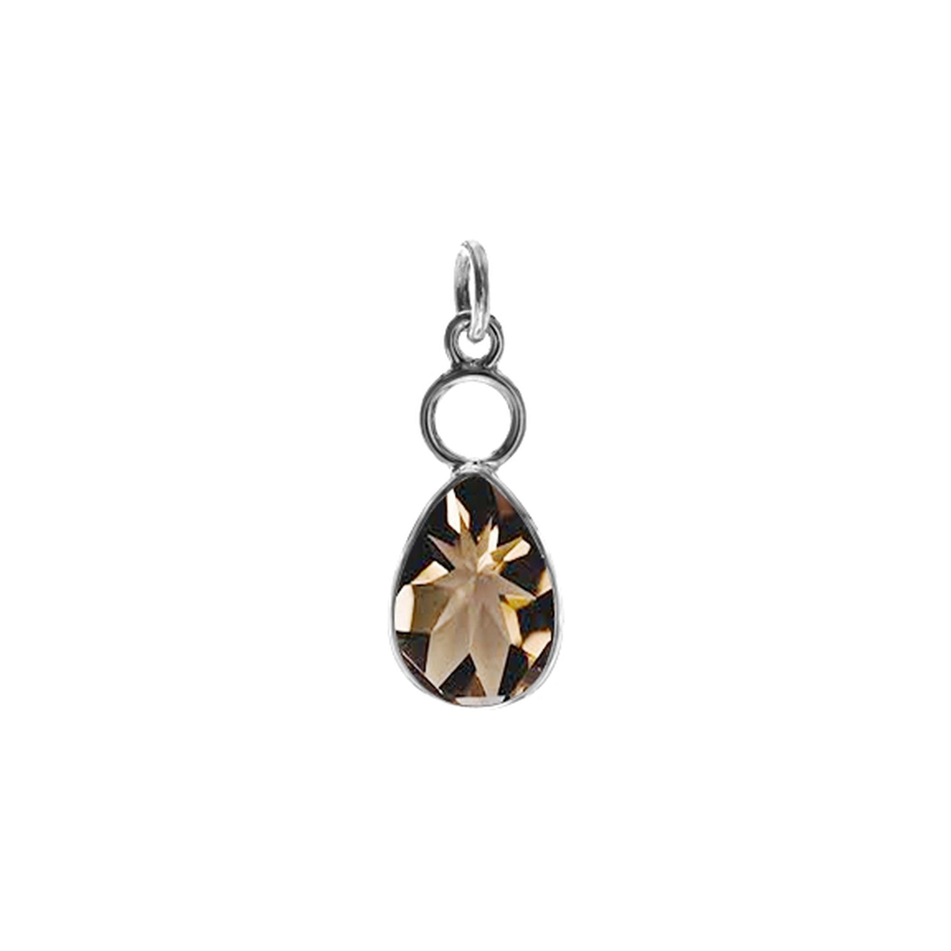 Ivy hoop teardrop smokey quartz pendant