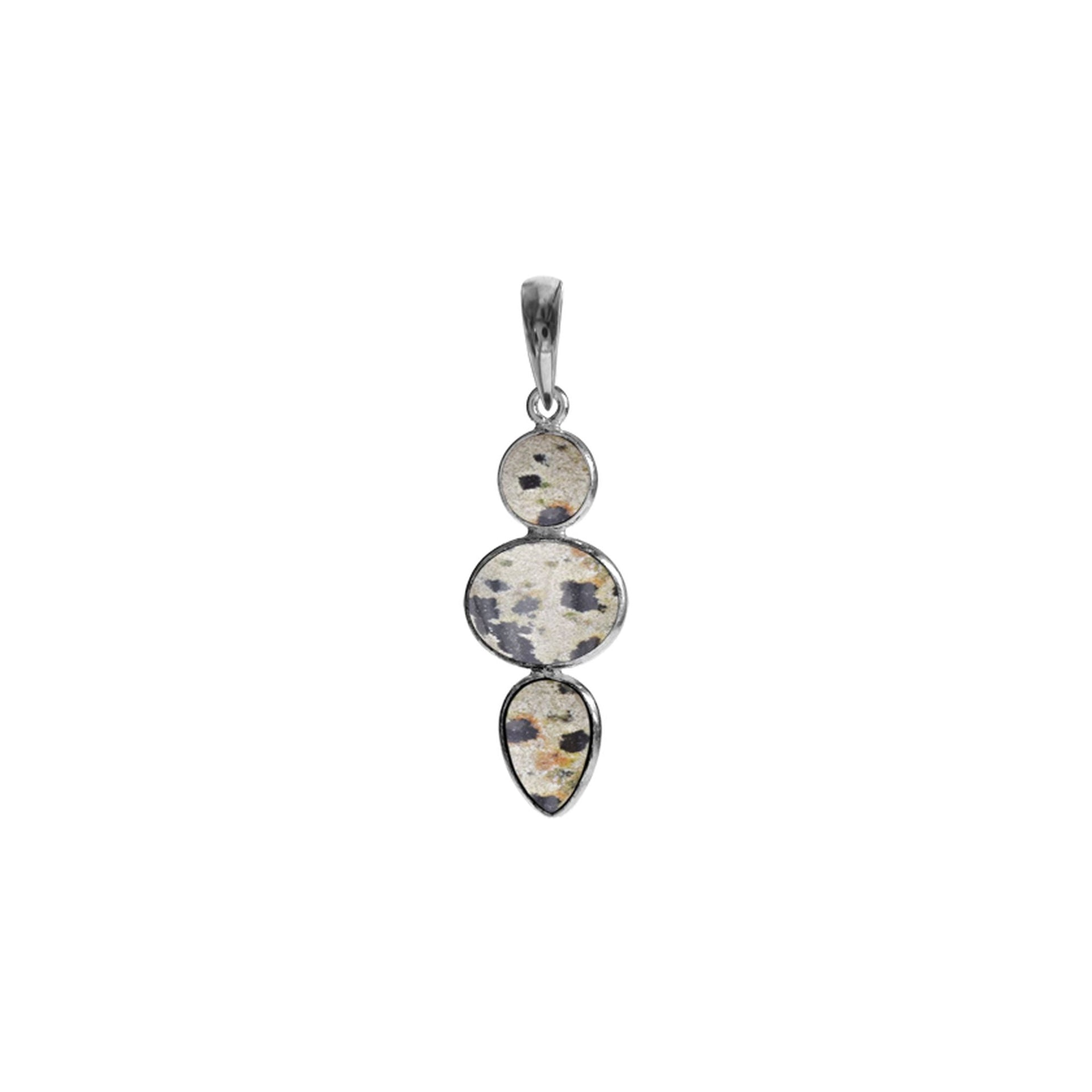Bridget mixed shape dalmatian jasper pendant