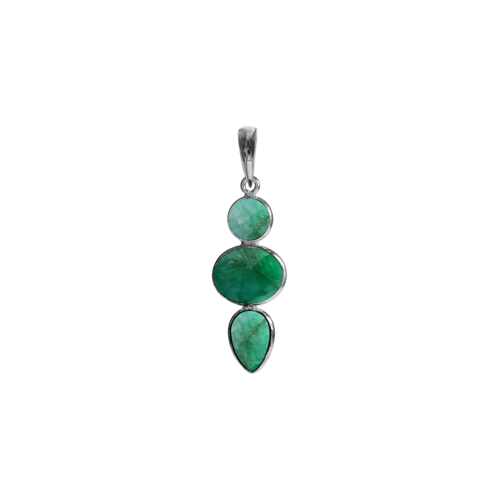 Bridget mixed shape emerald quartz pendant