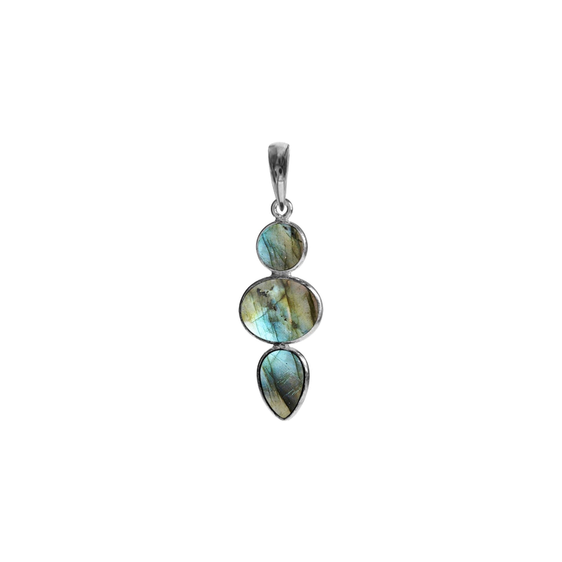 Bridget mixed shape labradorite pendant