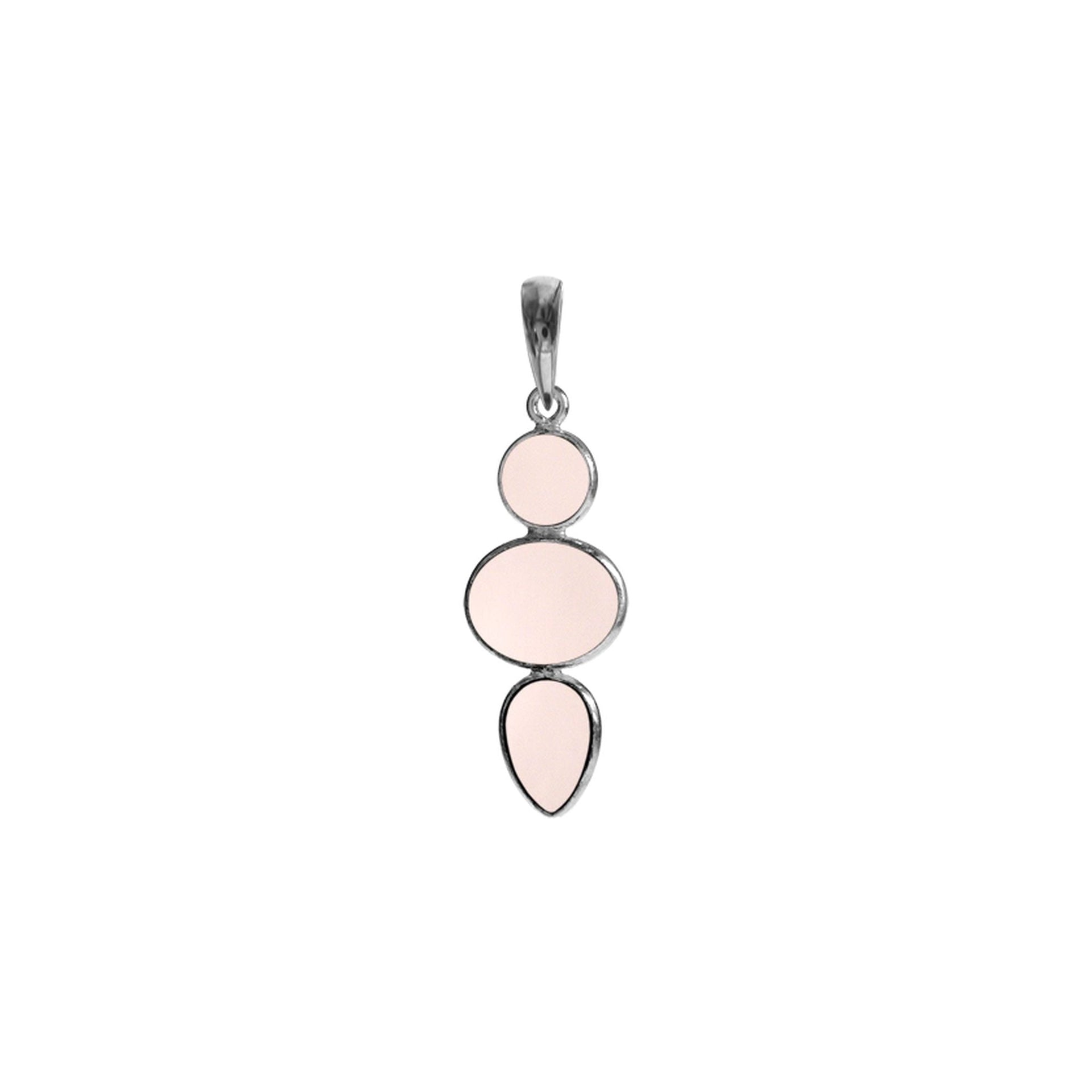Bridget mixed shape rose quartz pendant