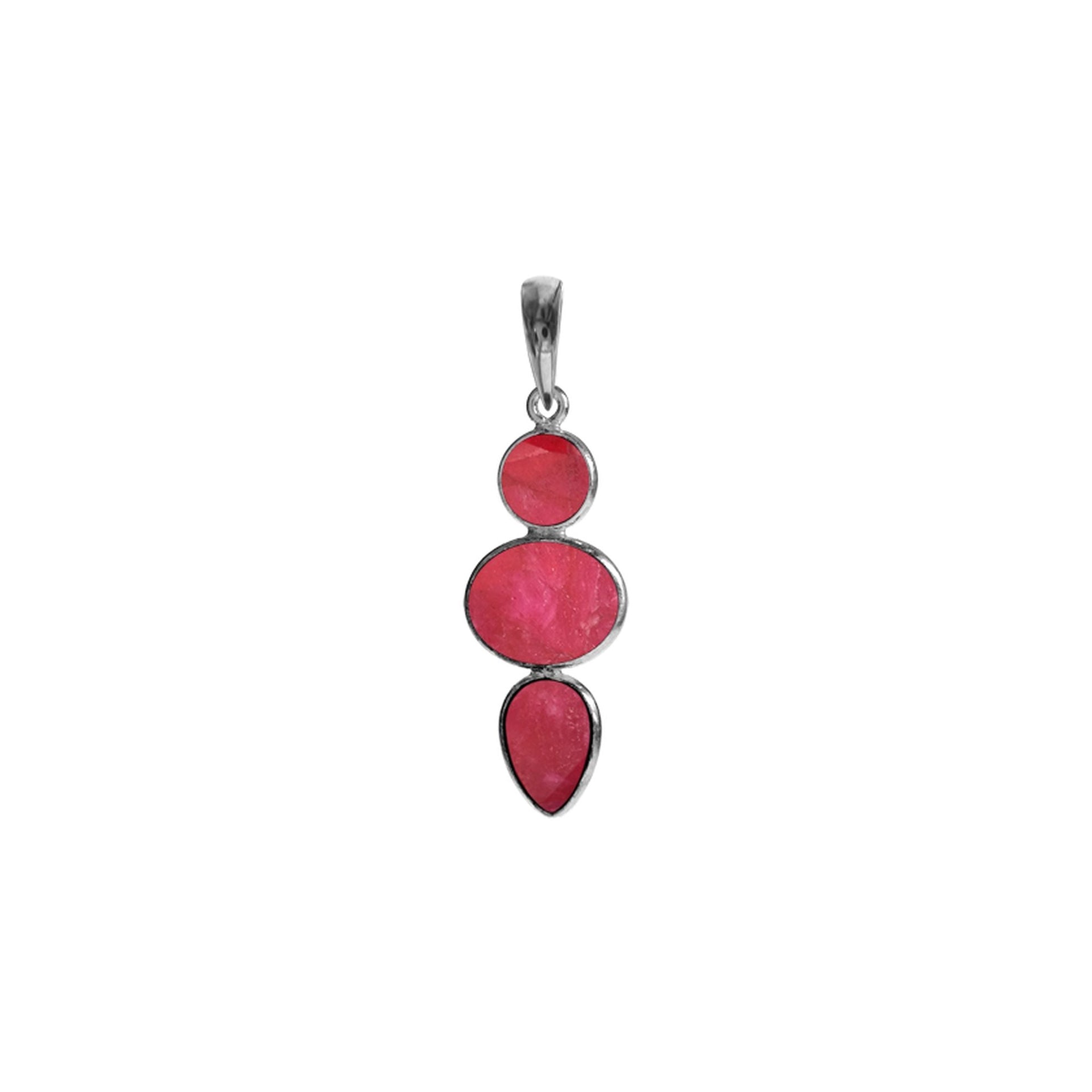 Bridget mixed shape ruby quartz pendant