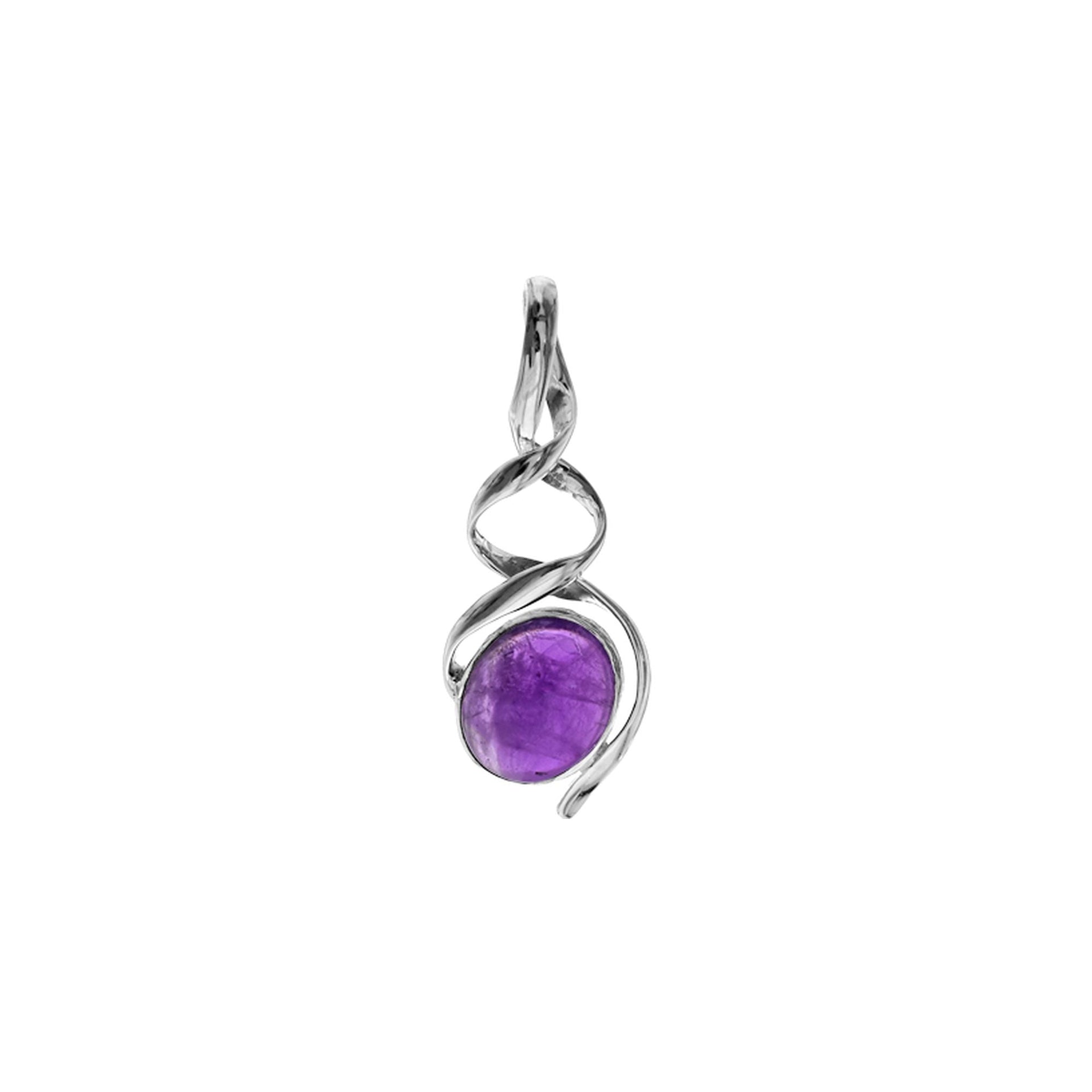 Lola double helix amethyst pendant