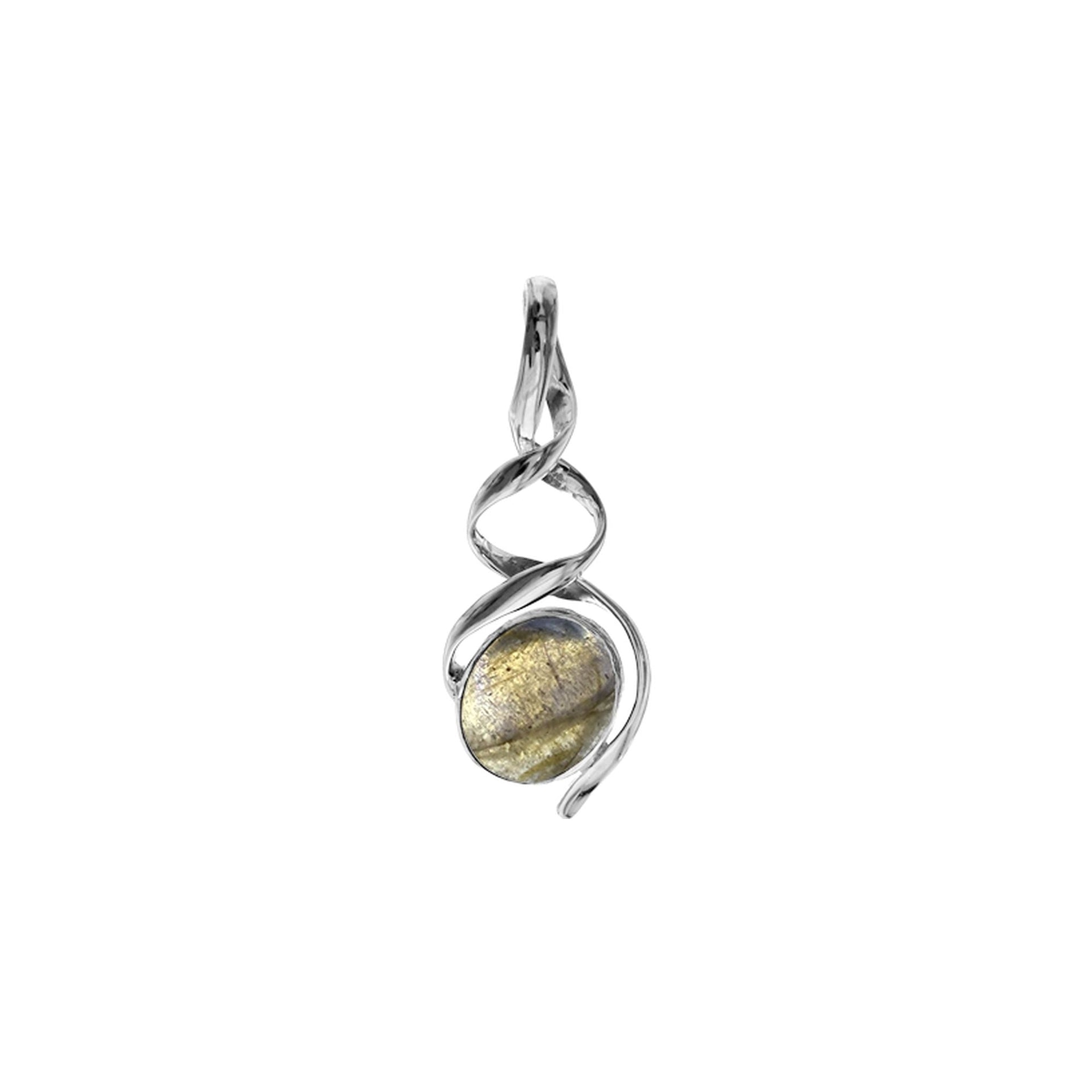 Lola double helix labradorite pendant