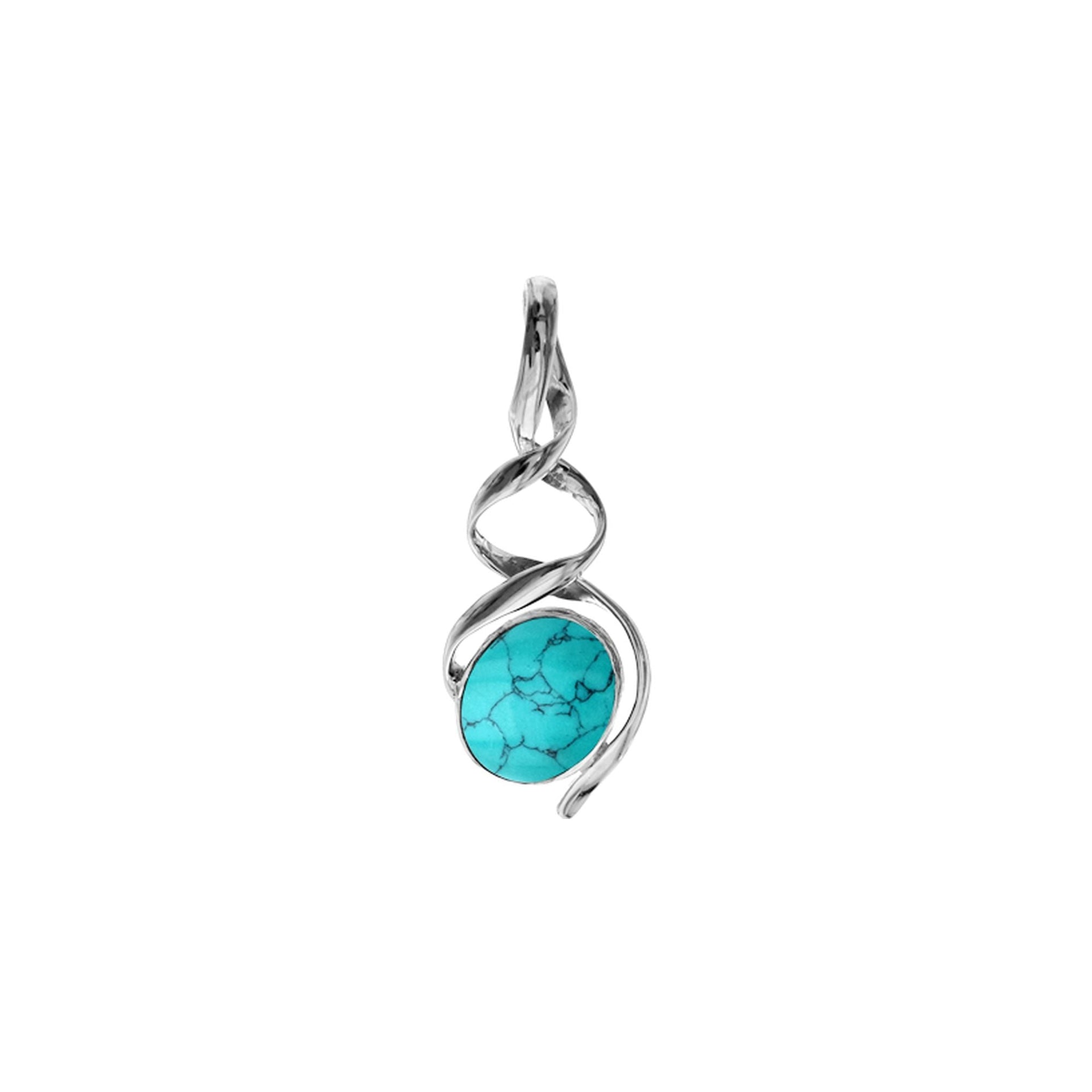 Lola double helix turquoise pendant