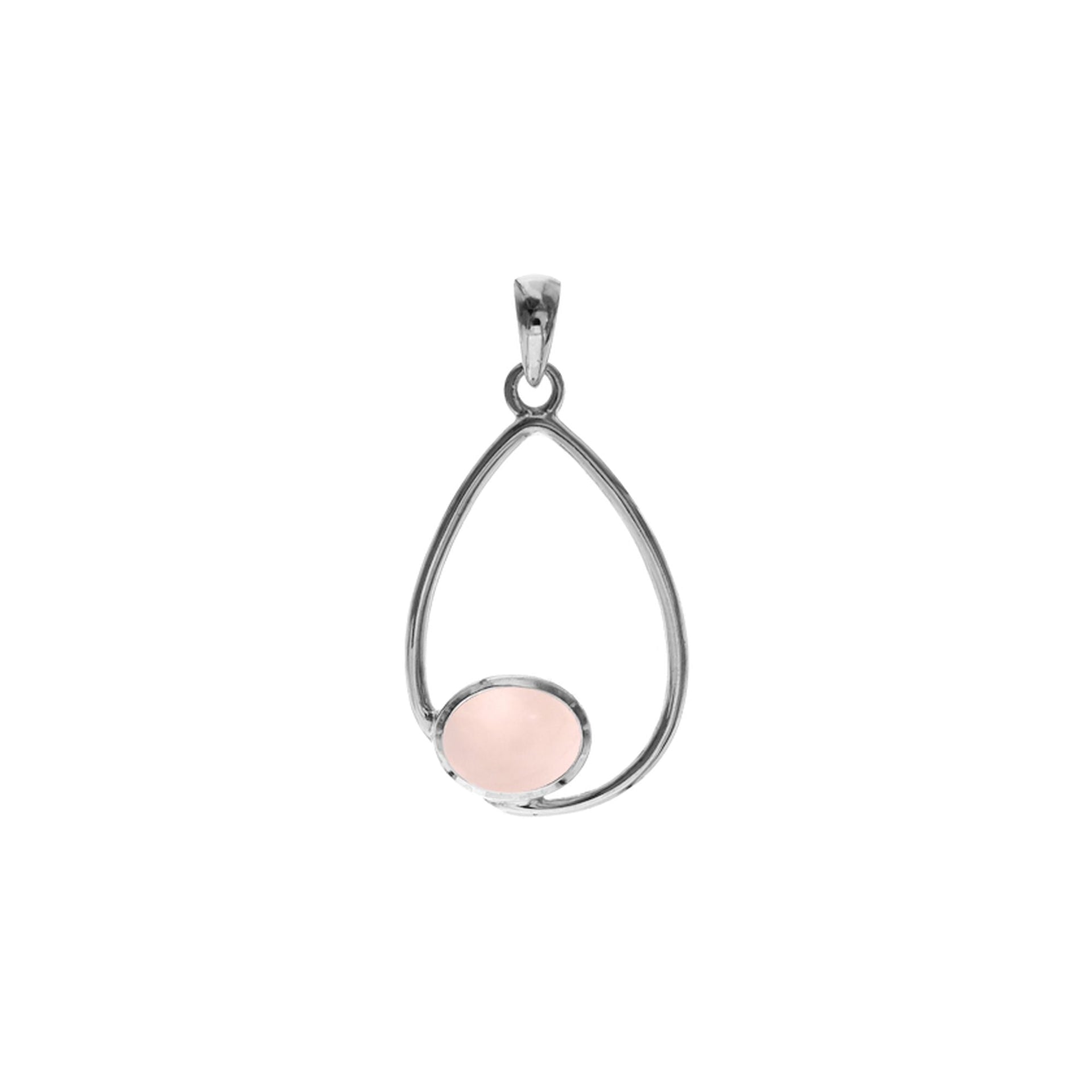 Amy offset rose quartz pendant