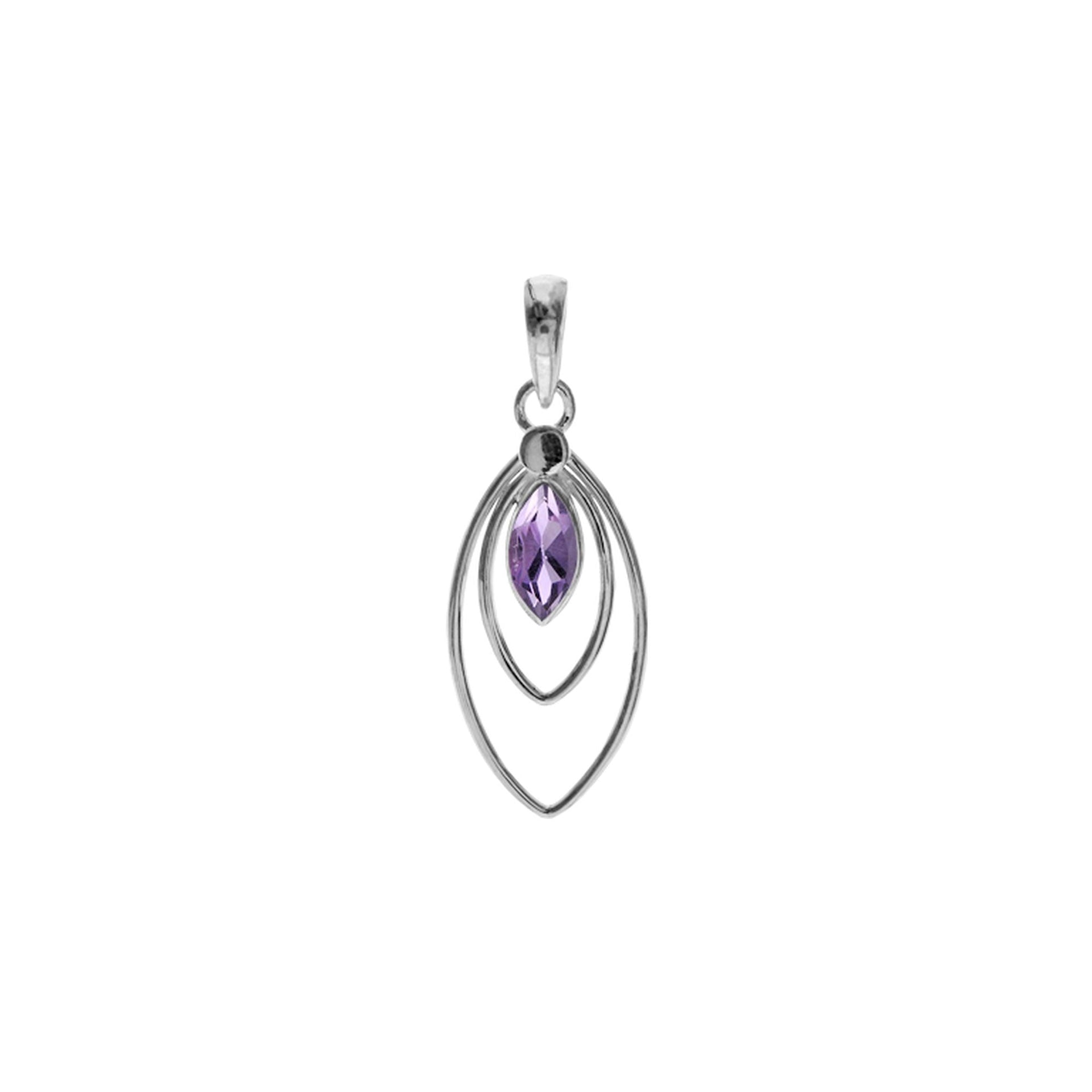 Ivy double marquis amethyst facet pendant