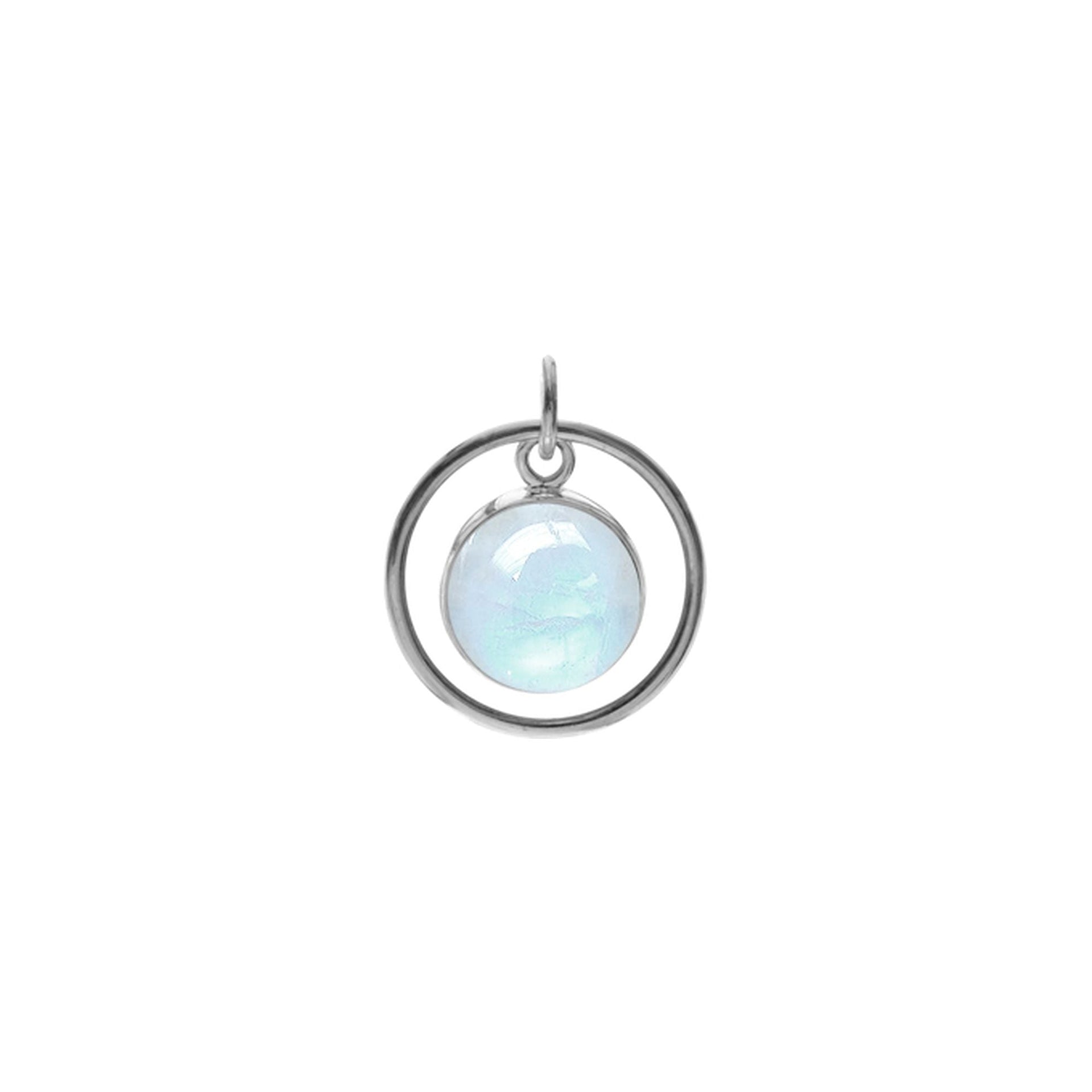 Amy rainbow moonstone halo pendant
