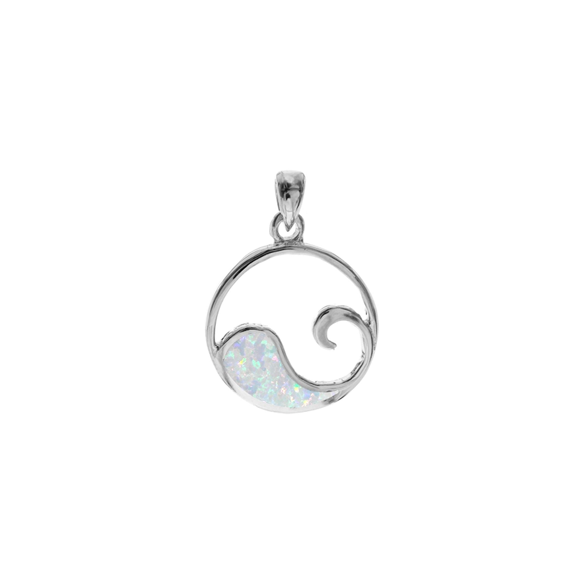 Ana white opalique wave pendant