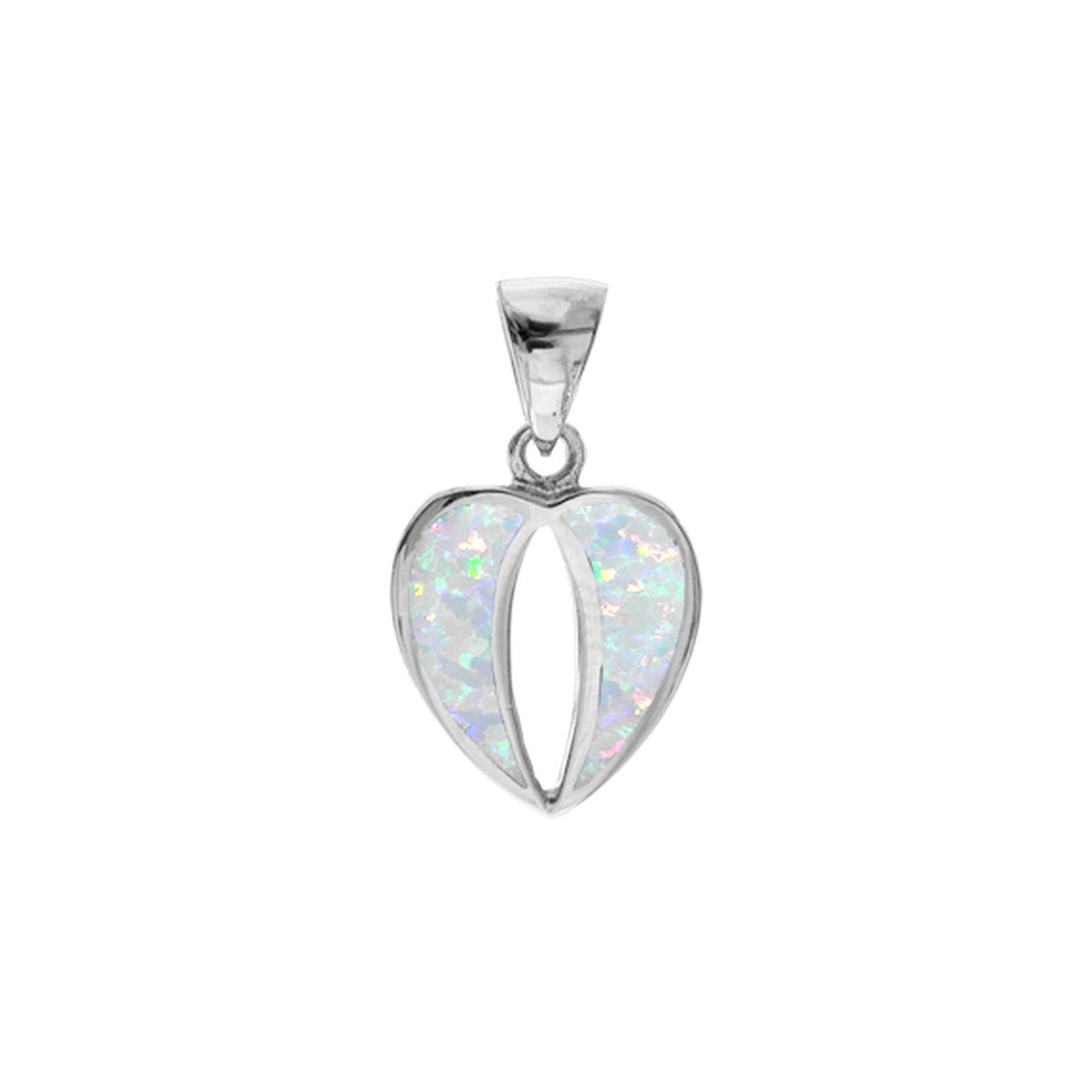 Diana white opalique angel wings pendant