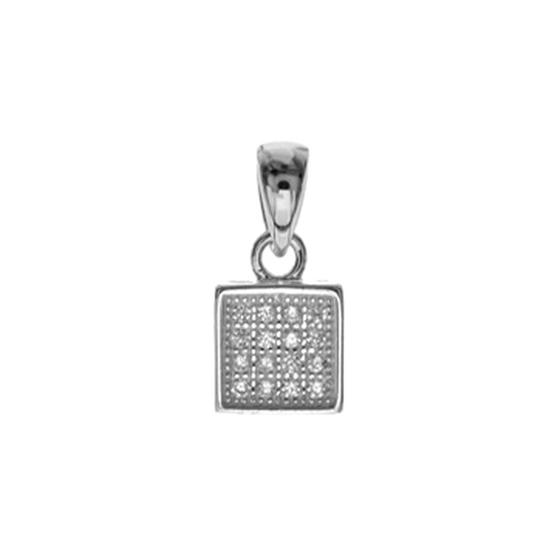 Ava cubic zirconia simple square pendant