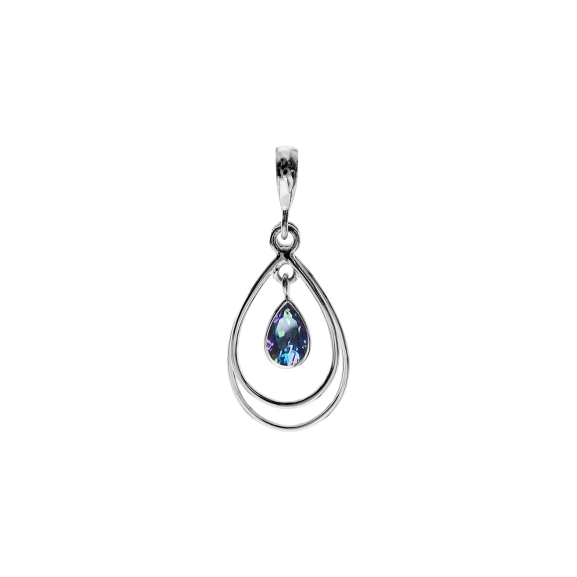 Ivy teardrop mystic topaz pendant