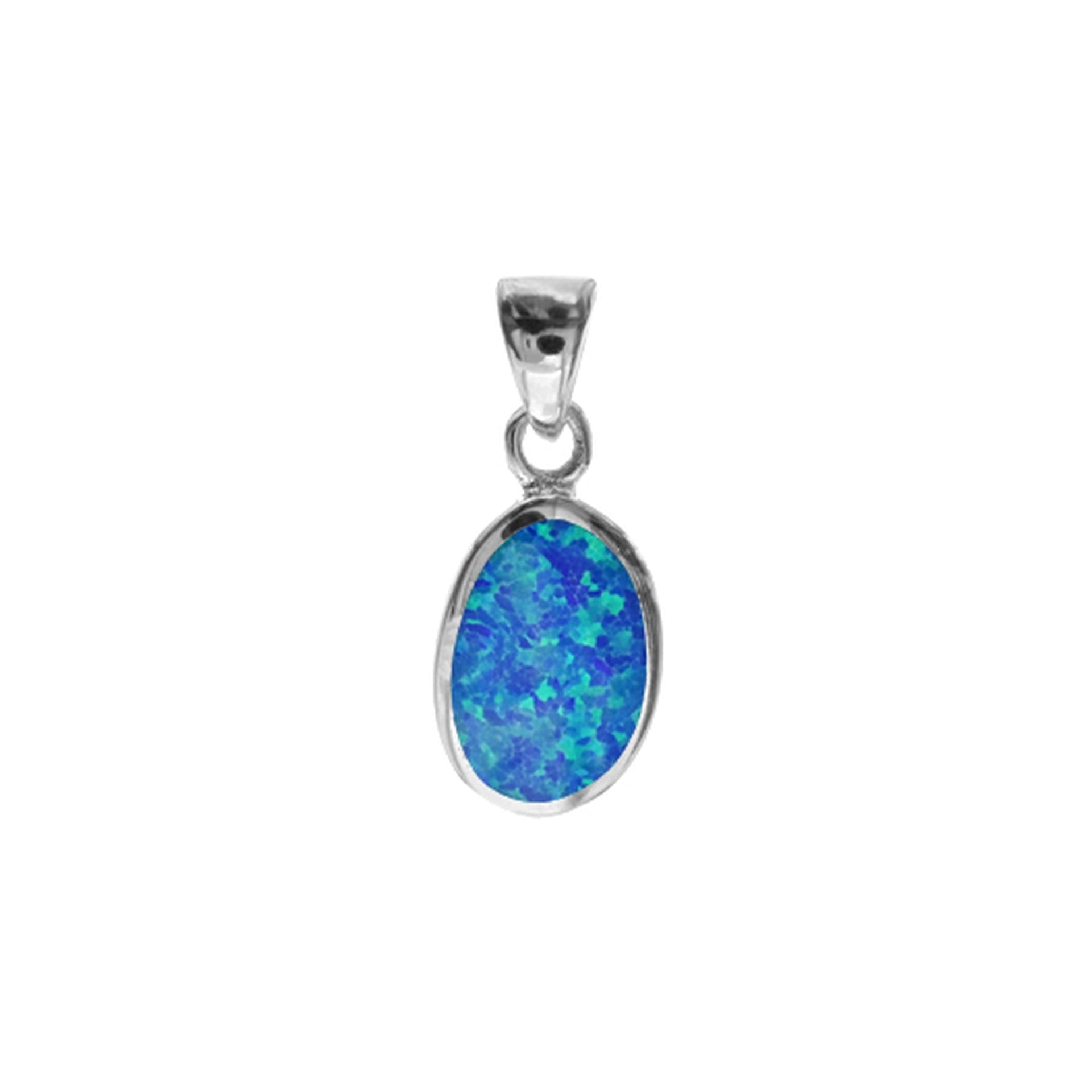Diana blue irregular oval pendant