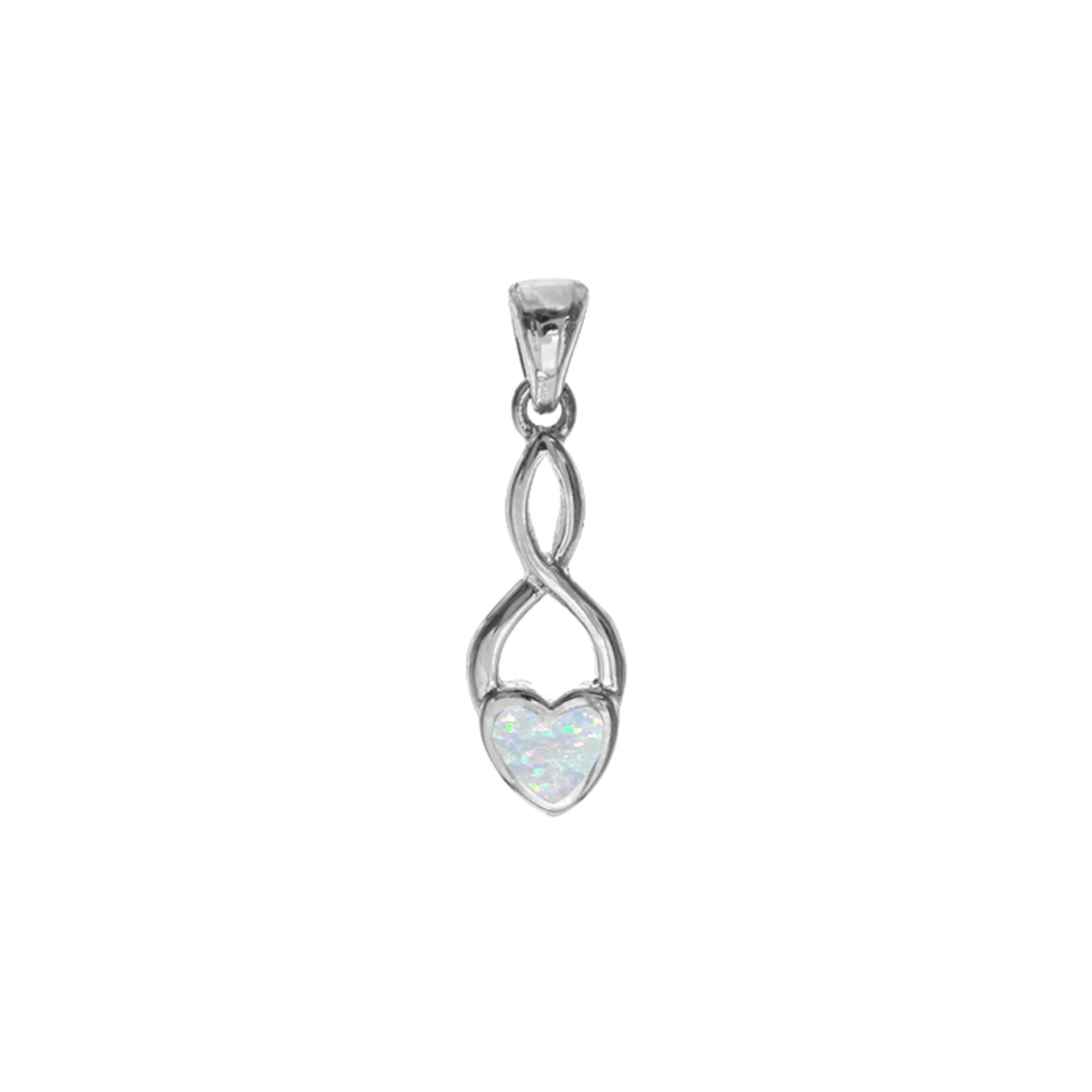 Antoinette white infinity heart pendant