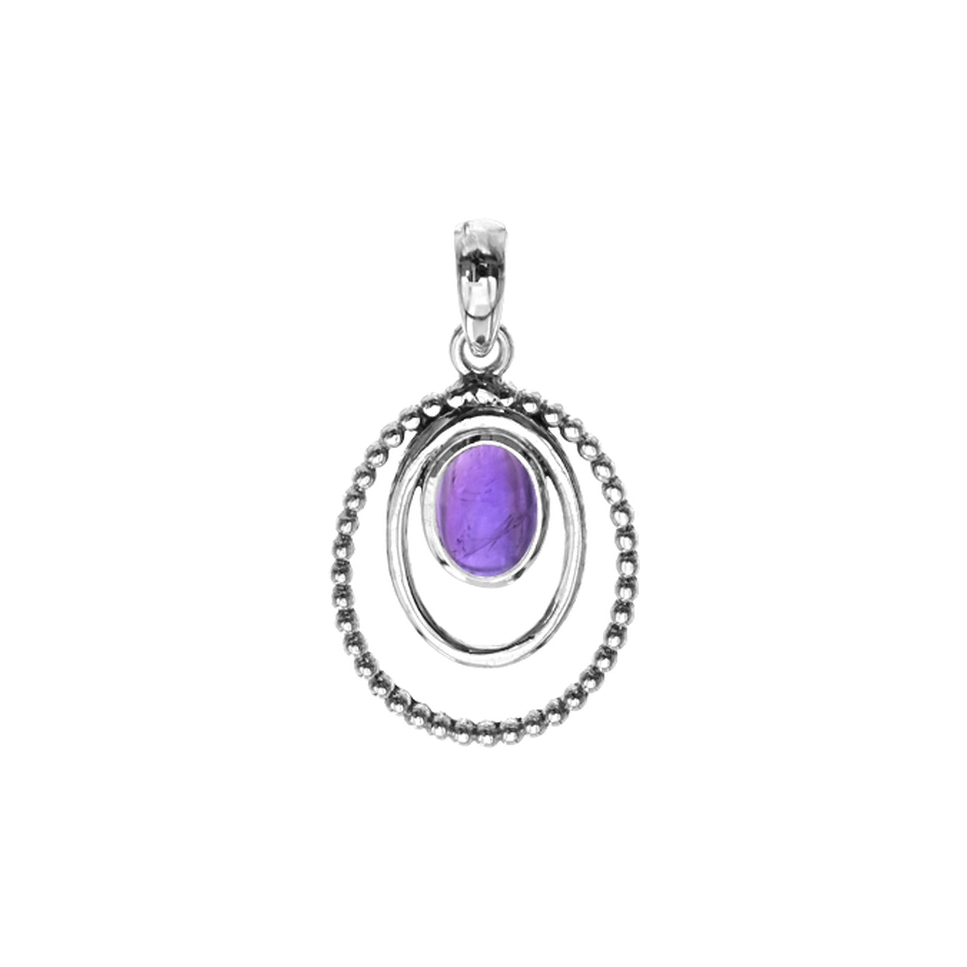 Lola double framed bobble amethyst pendant