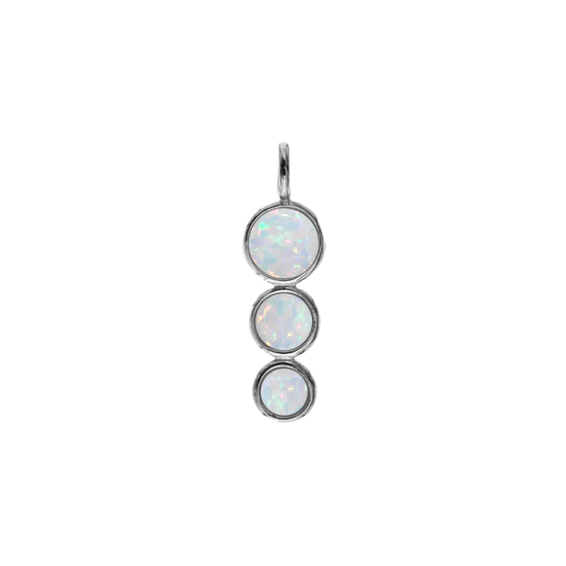 Angelica decreasing white opalique circles pendant