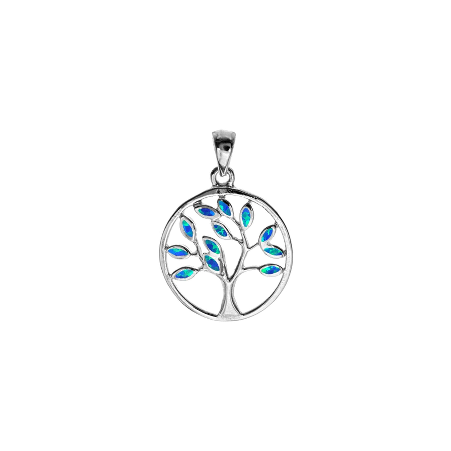 Emerie blue encircled tree of life pendant