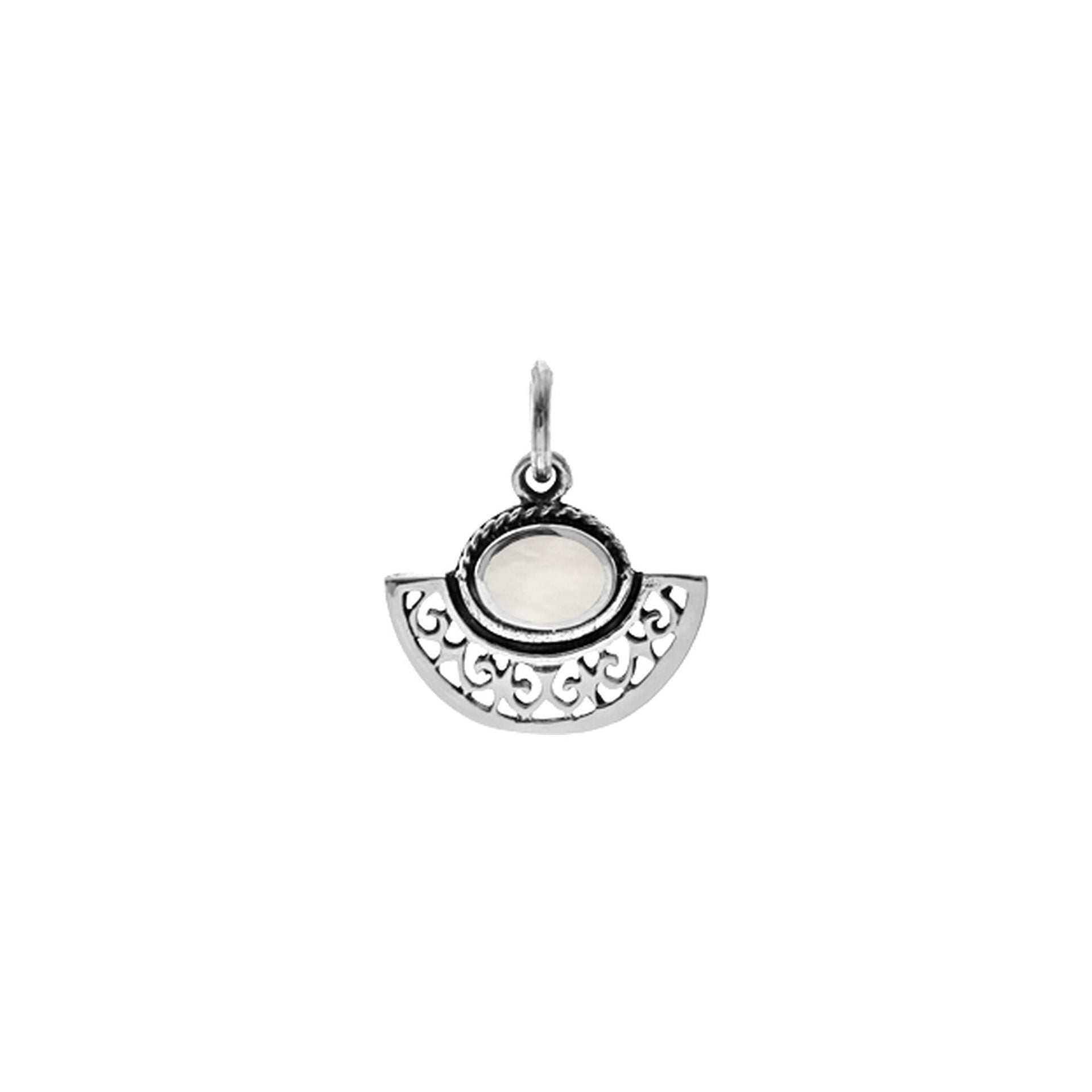 Zora fan mother of pearl boho pendant