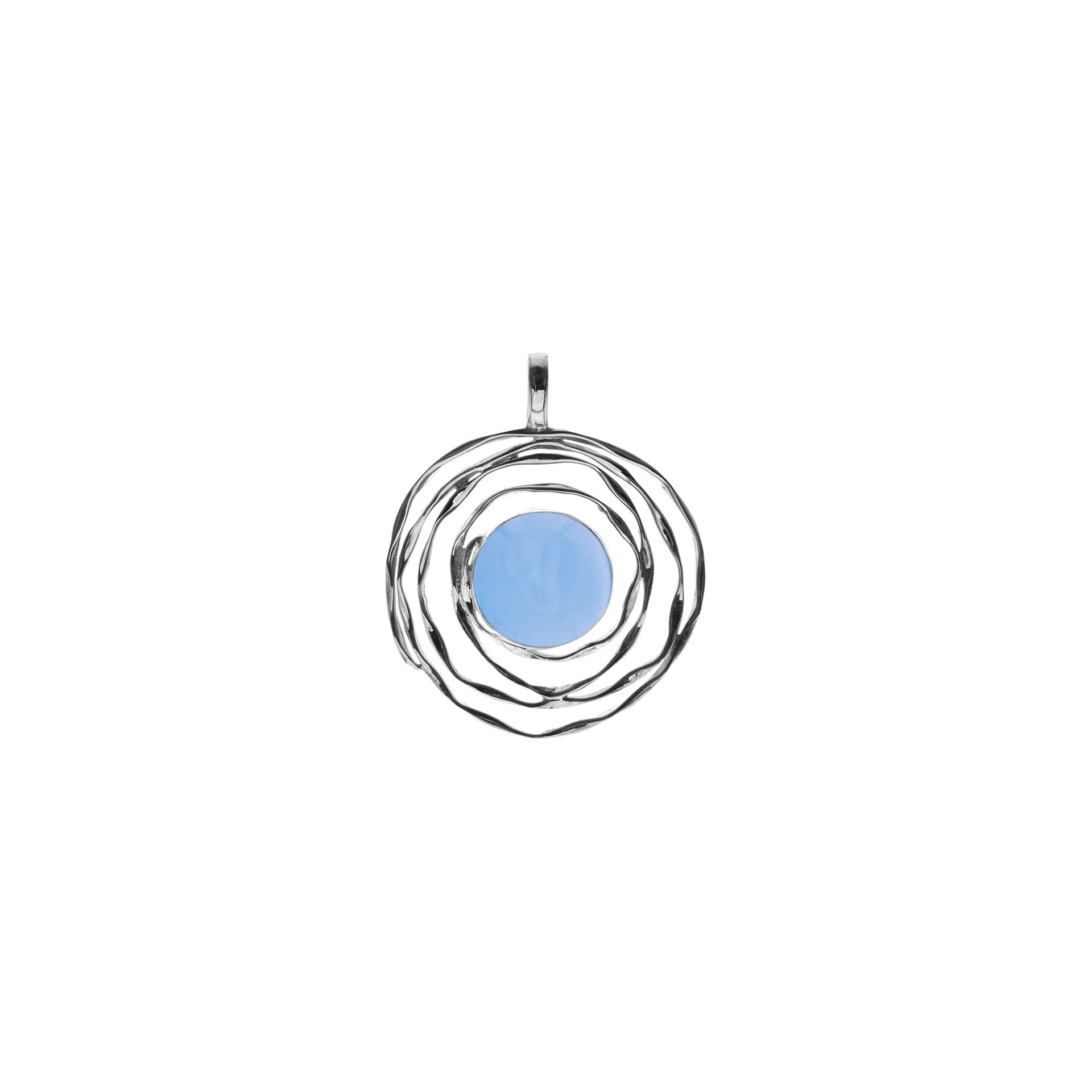 Lexi spider web with blue chalcedony pendant