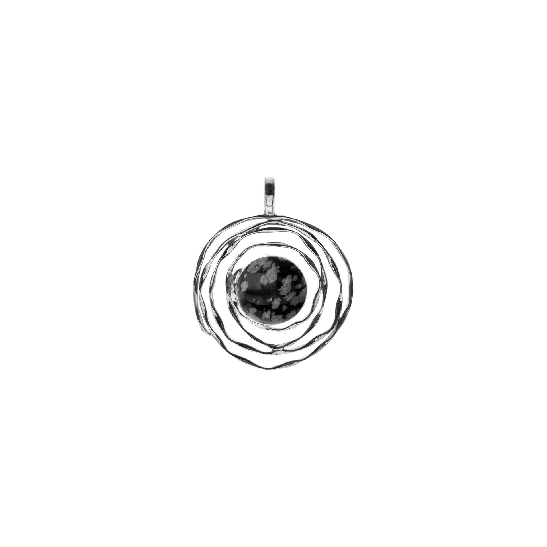 Lexi spider web with snowflake obsidian pendant