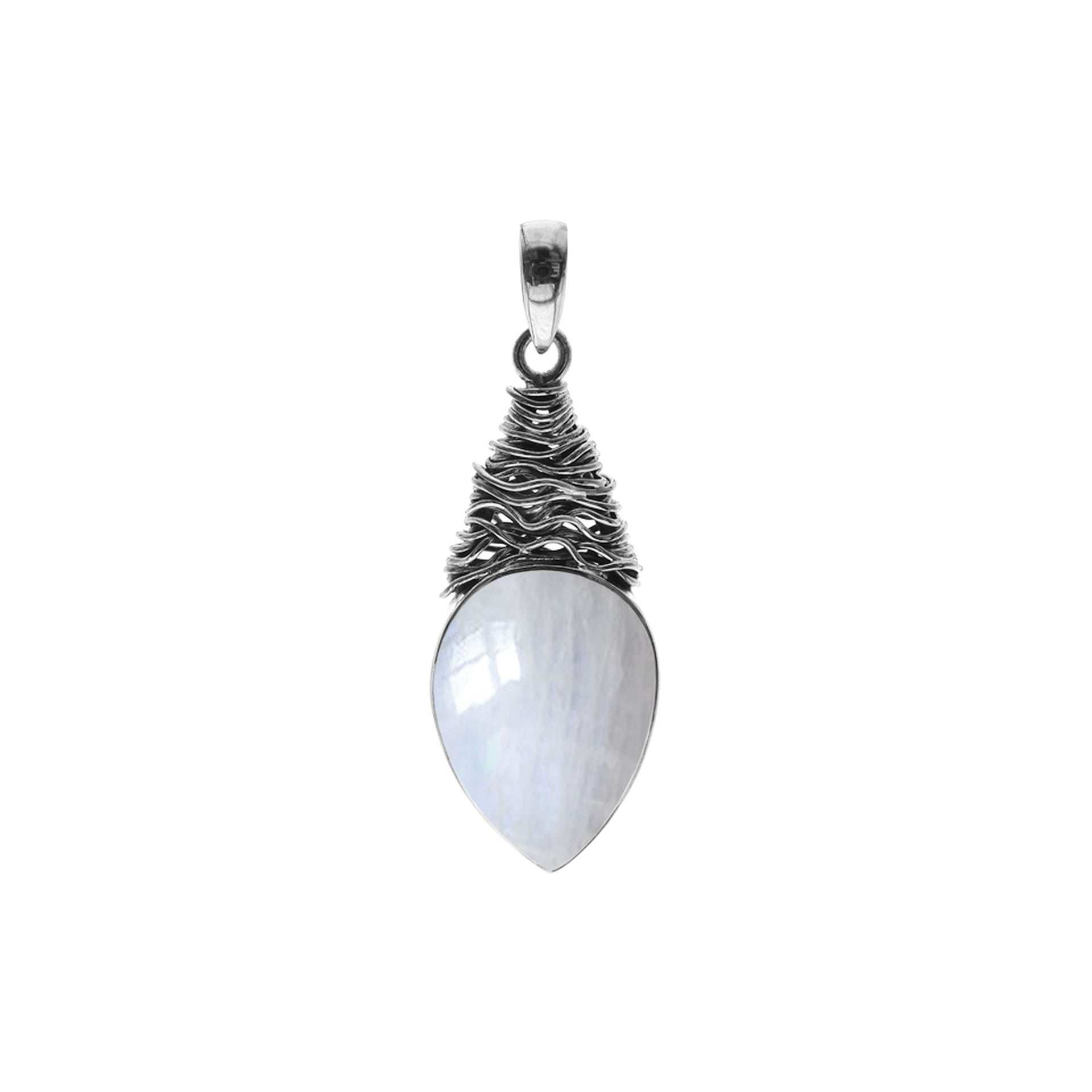 Rainbow teardrop with fretwork pendant