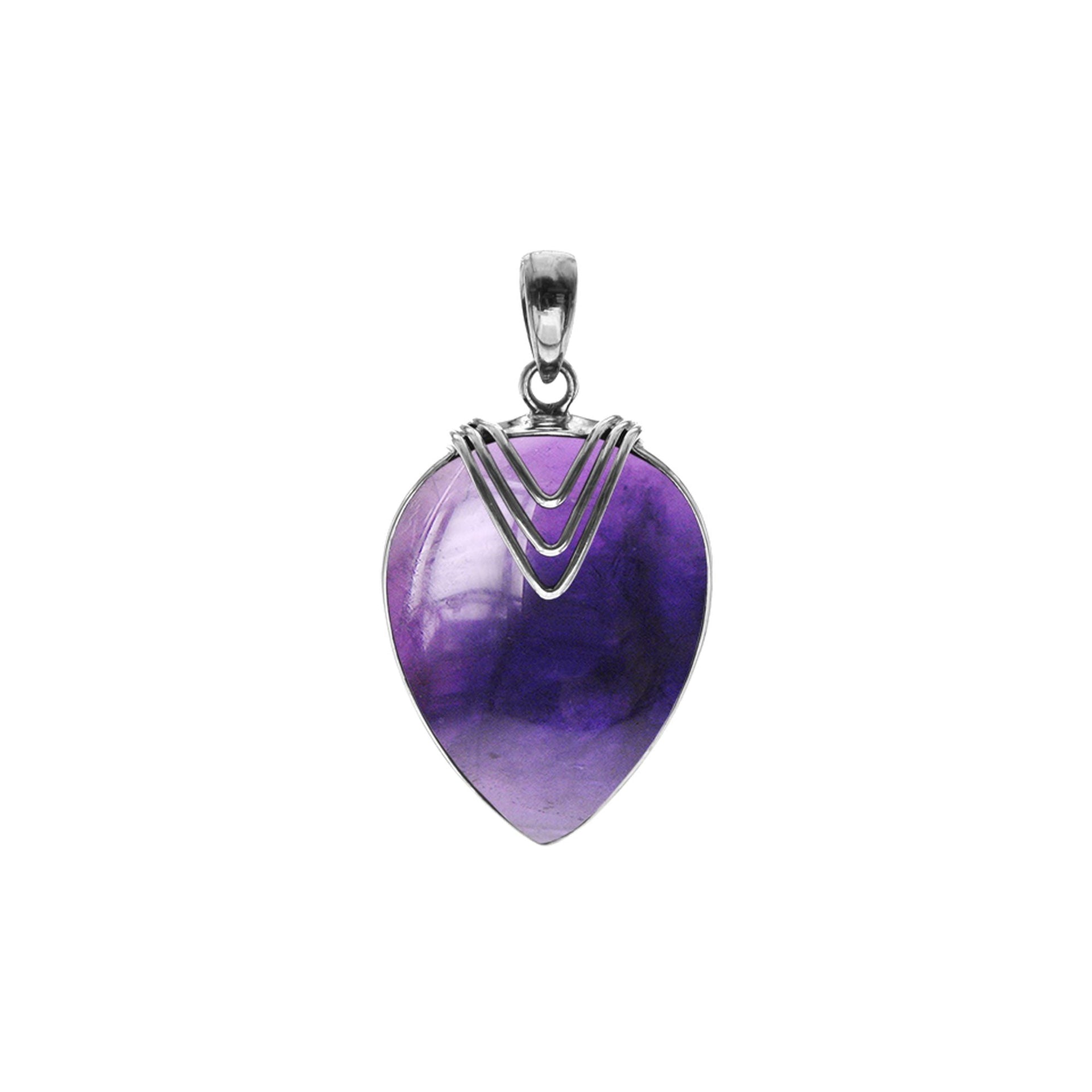 Viola amethyst pendant with chevron overlay