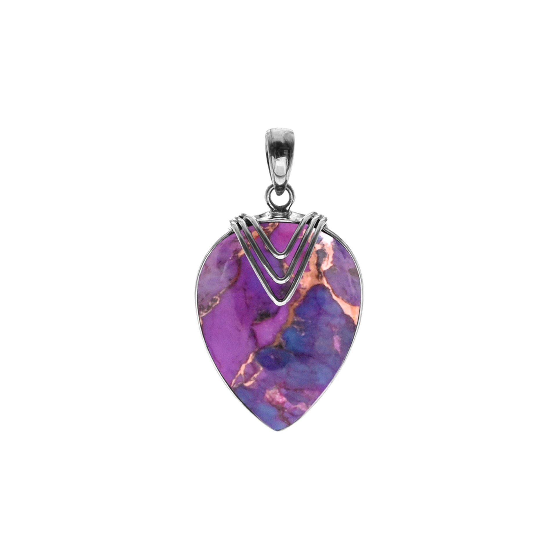 Viola purple mohave pendant with chevron overlay (large)
