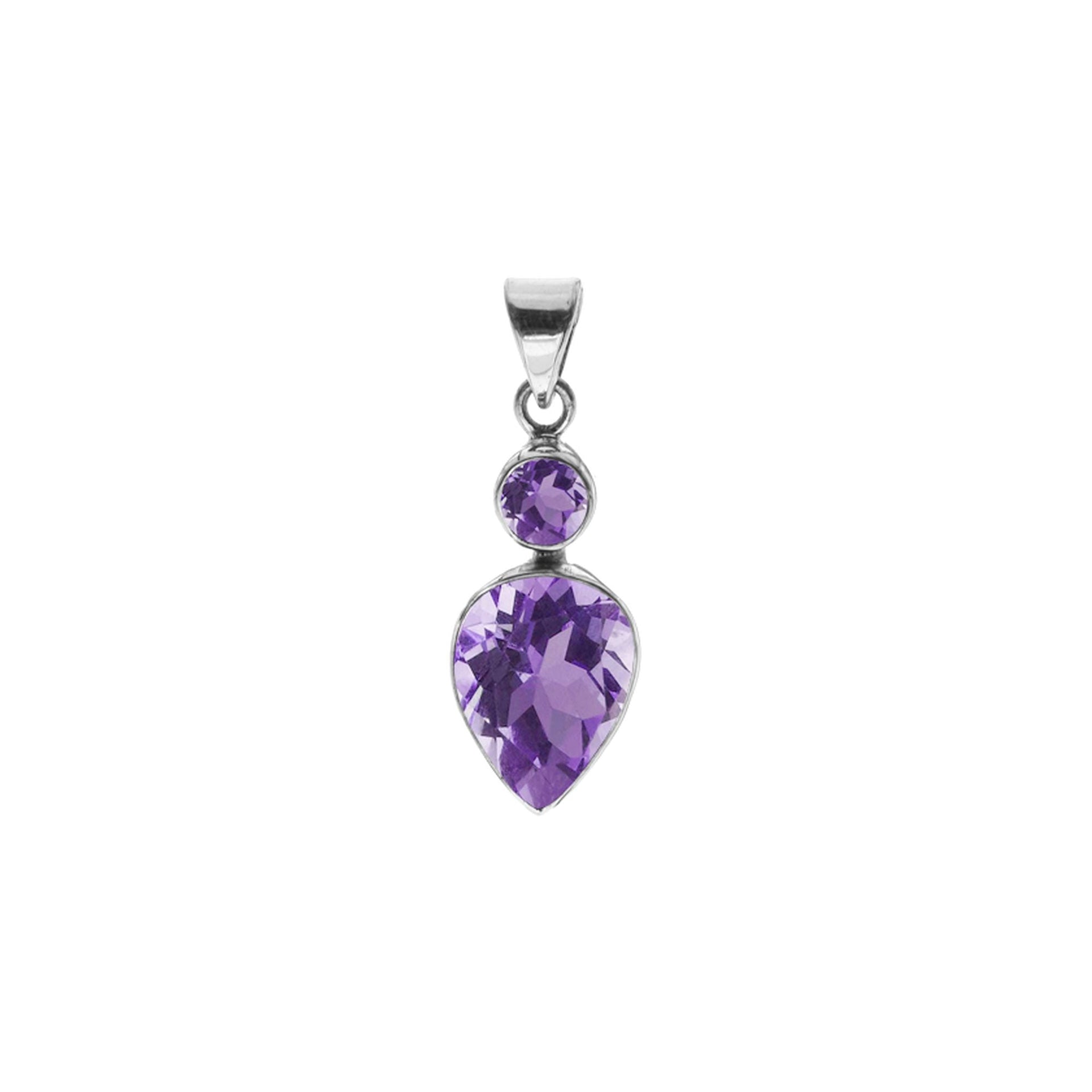 Samira two stone amethyst facet pendant
