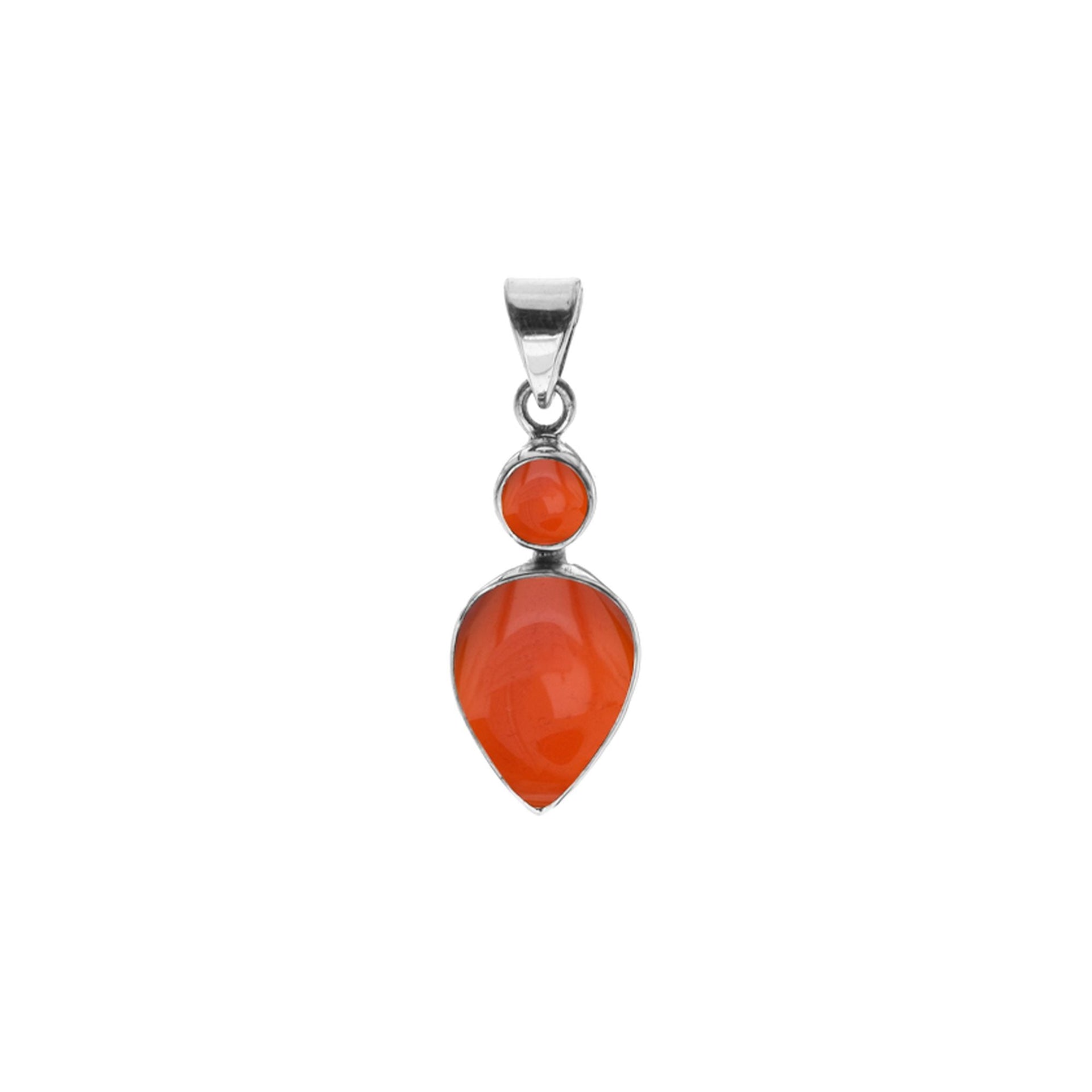 Samira two stone carnelian pendant