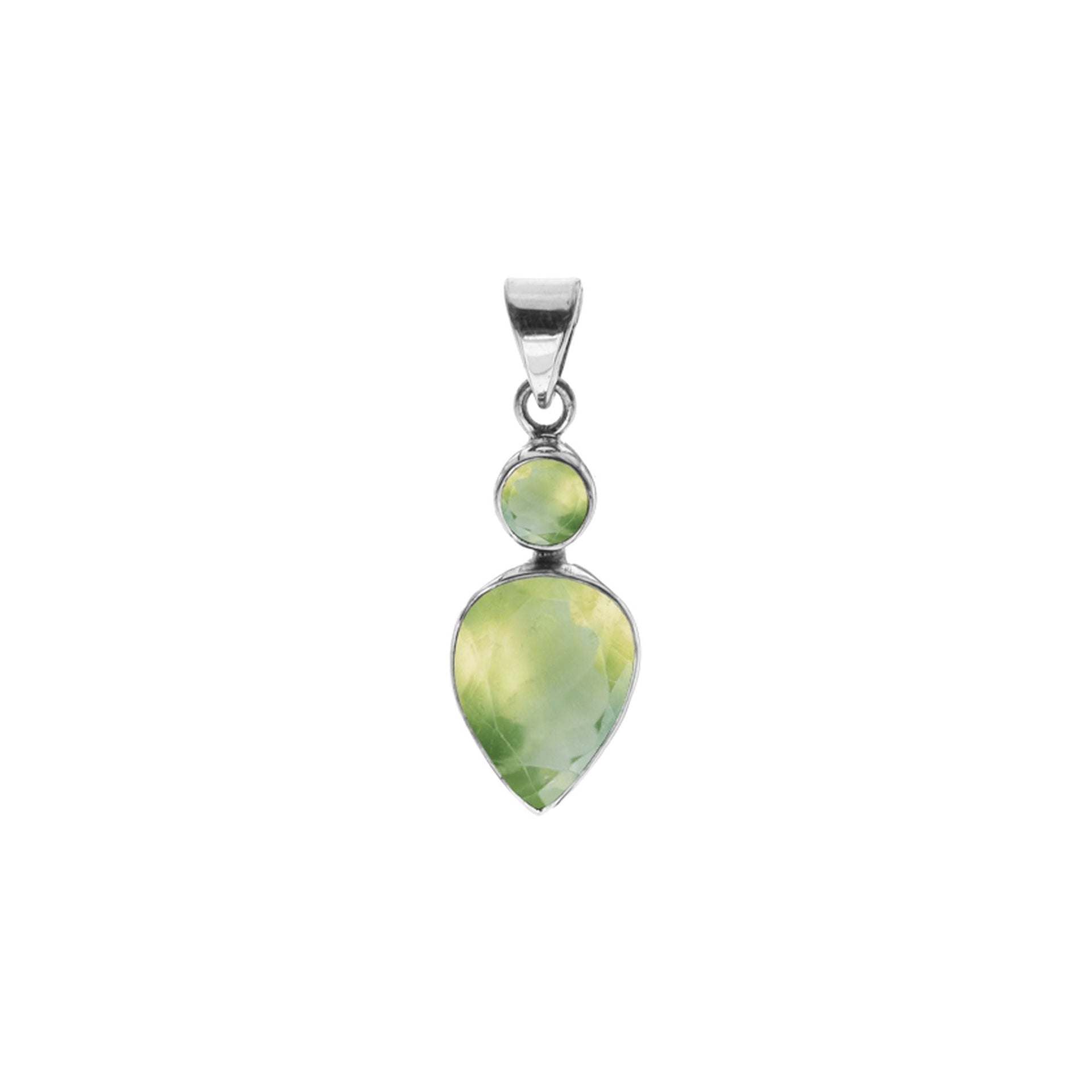 Samira two stone prehnite pendant