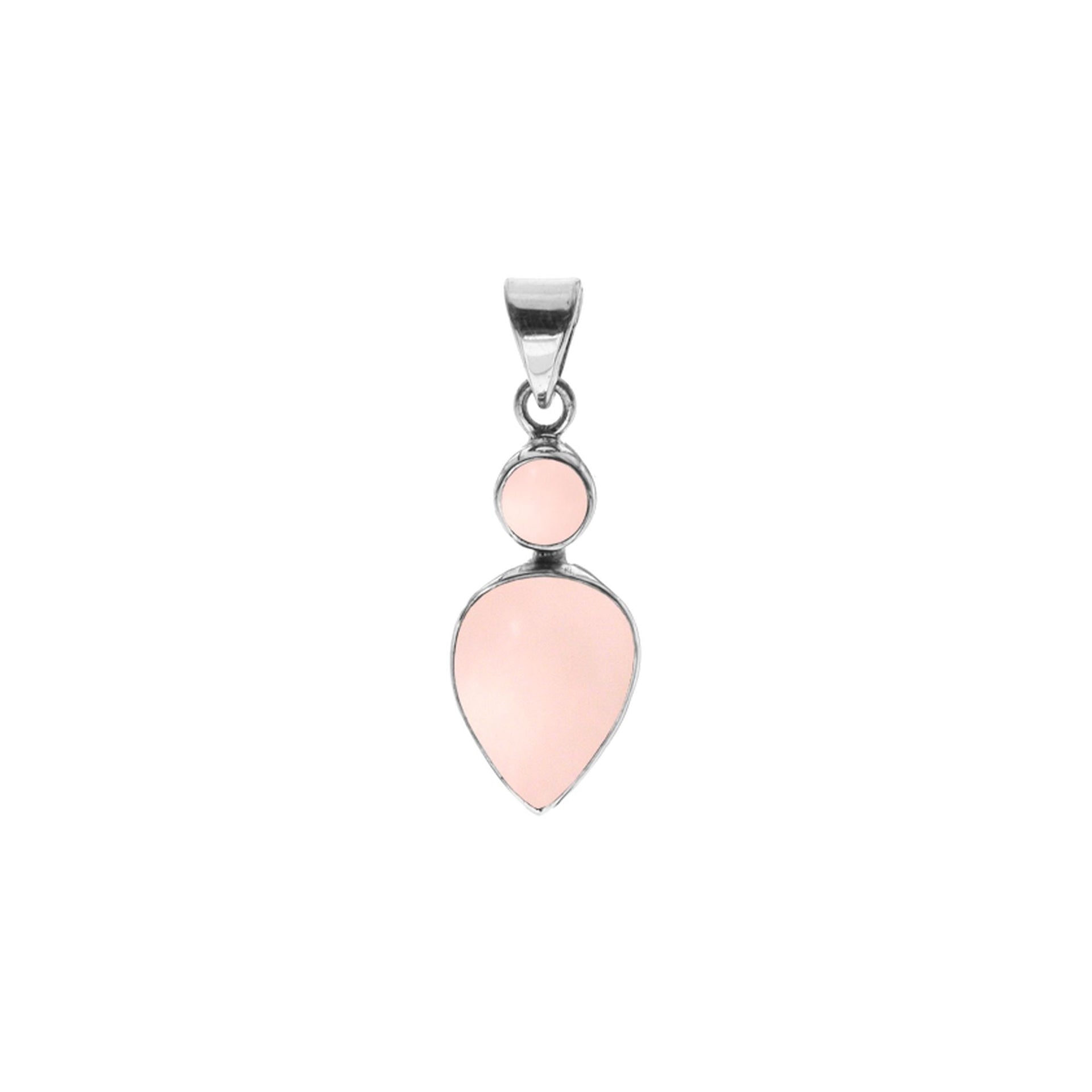 Samira two stone rose quartz pendant