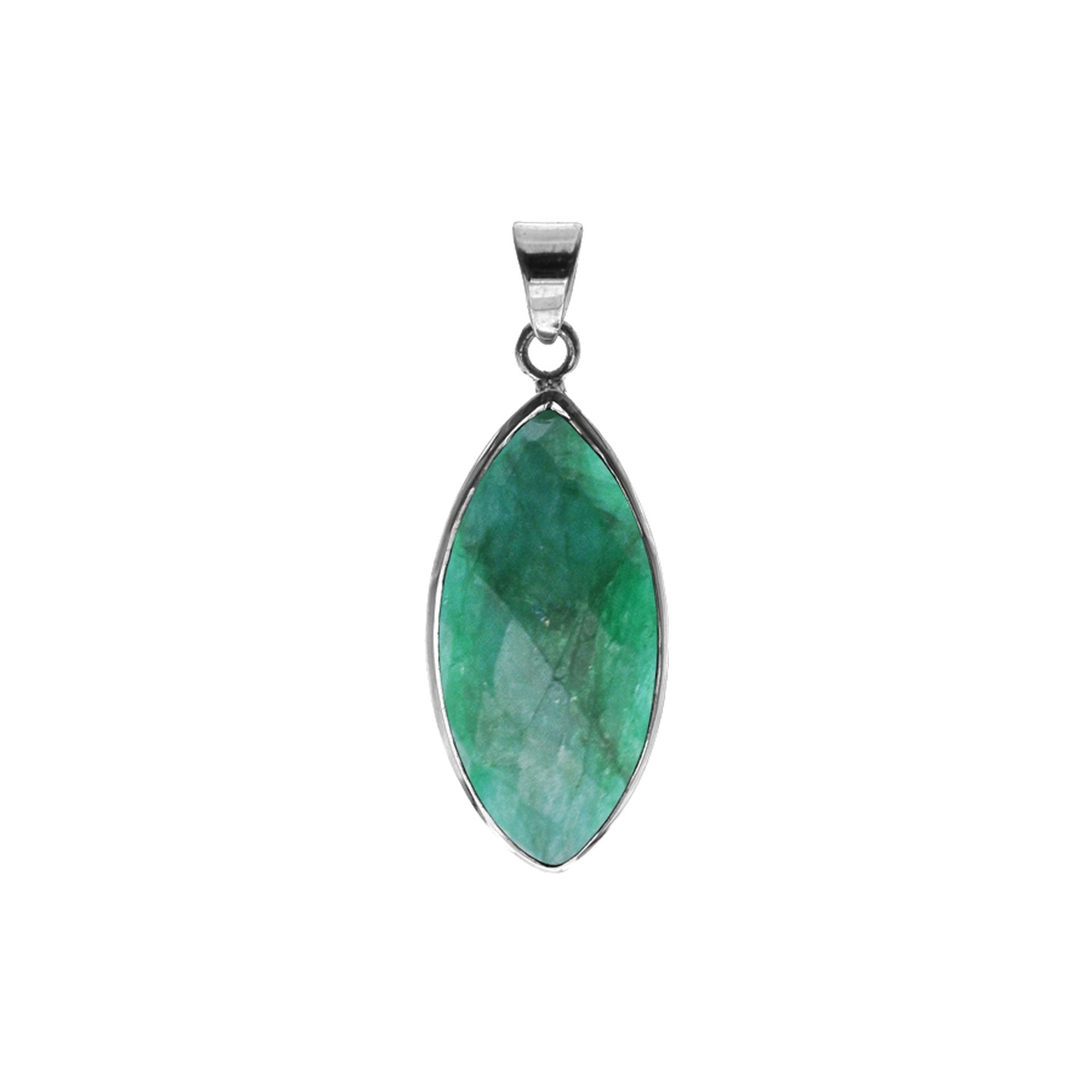 Bridget emerald quartz marquis pendant