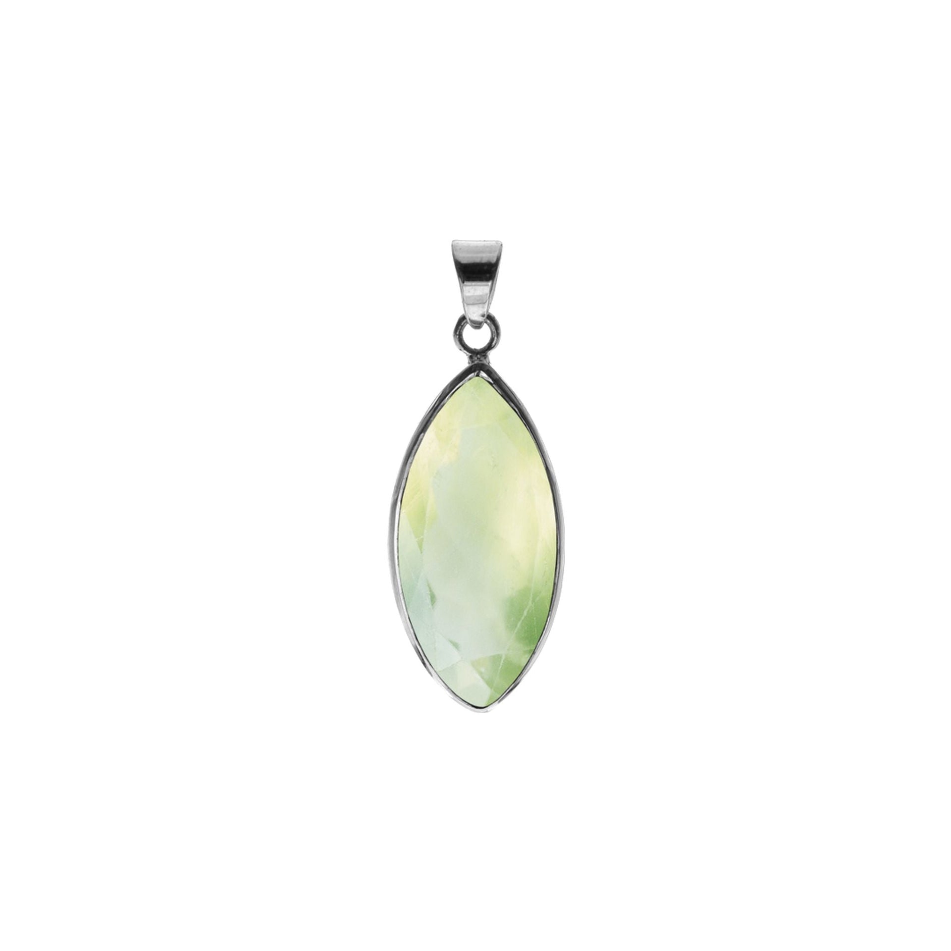 Bridget prehnite marquis pendant