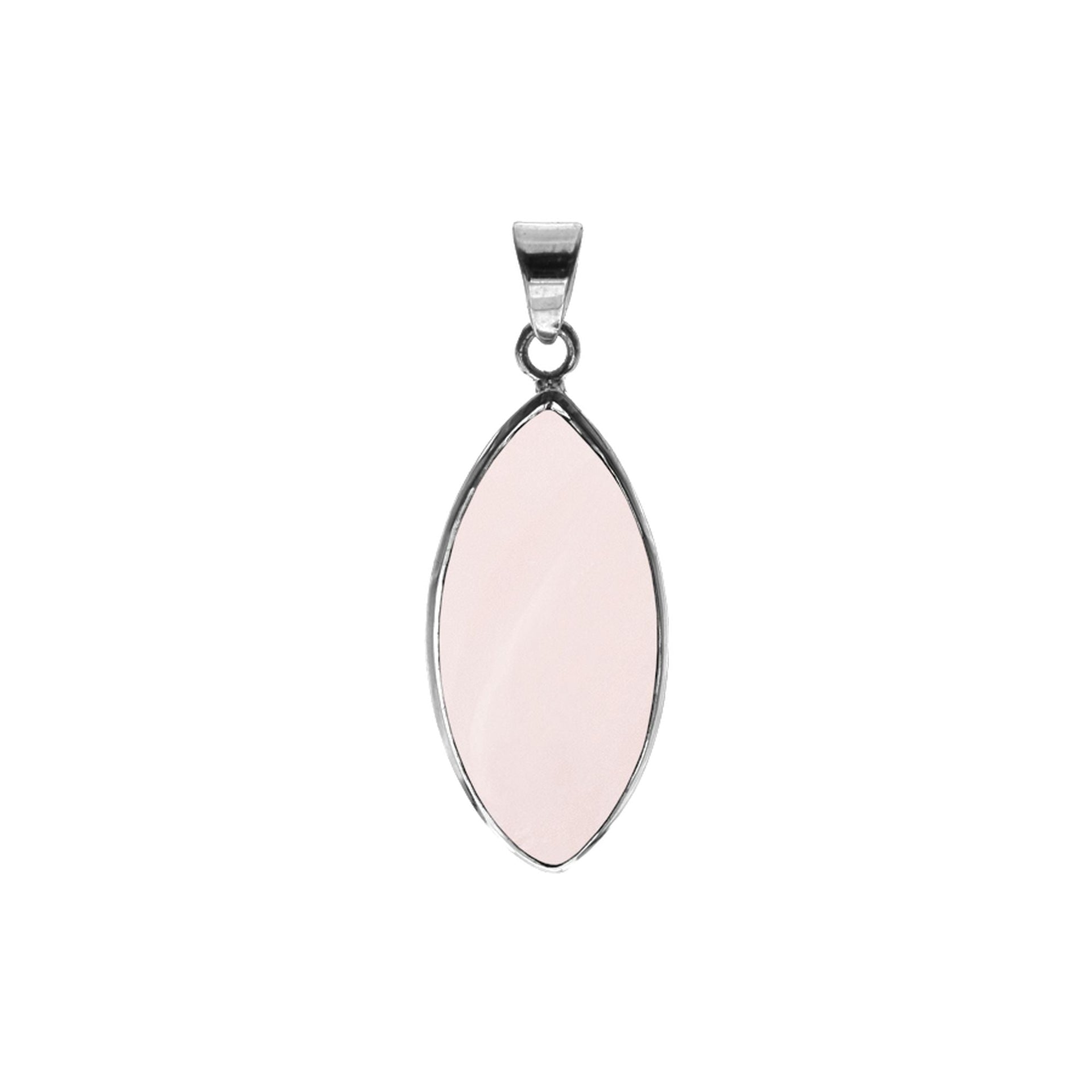 Bridget rose quartz marquis pendant