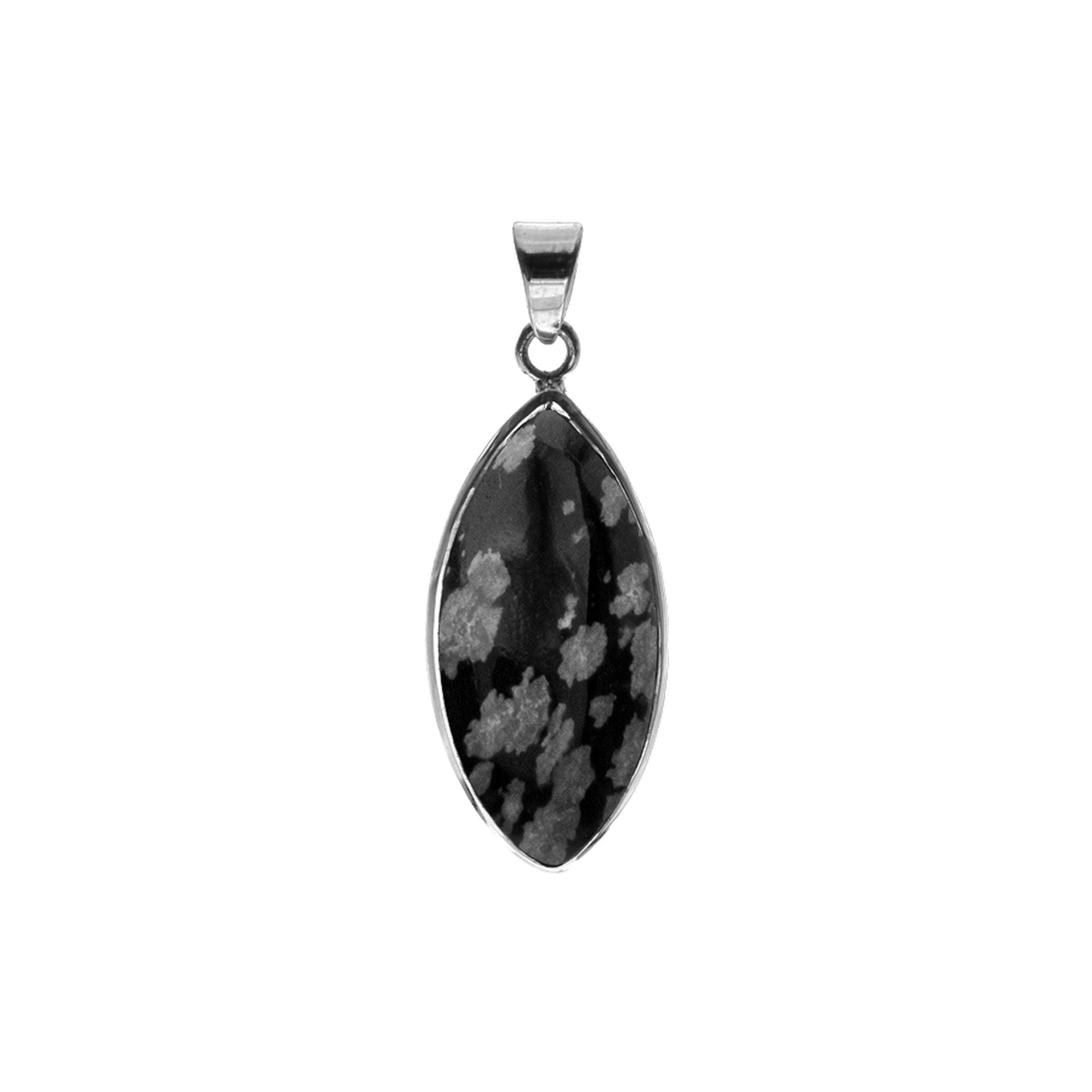 Bridget snowflake obsidian marquis pendant