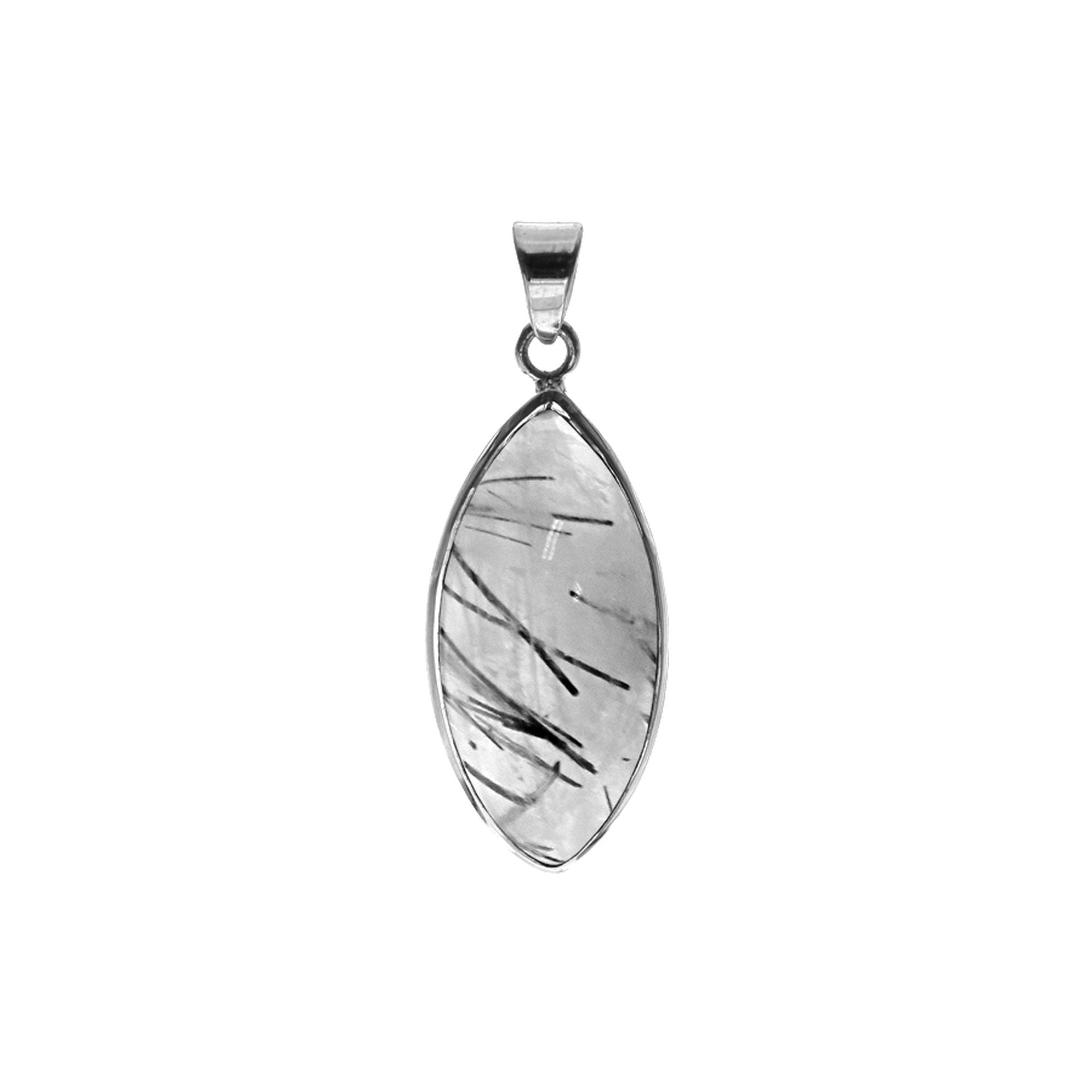 Bridget tourmalated quartz marquis pendant