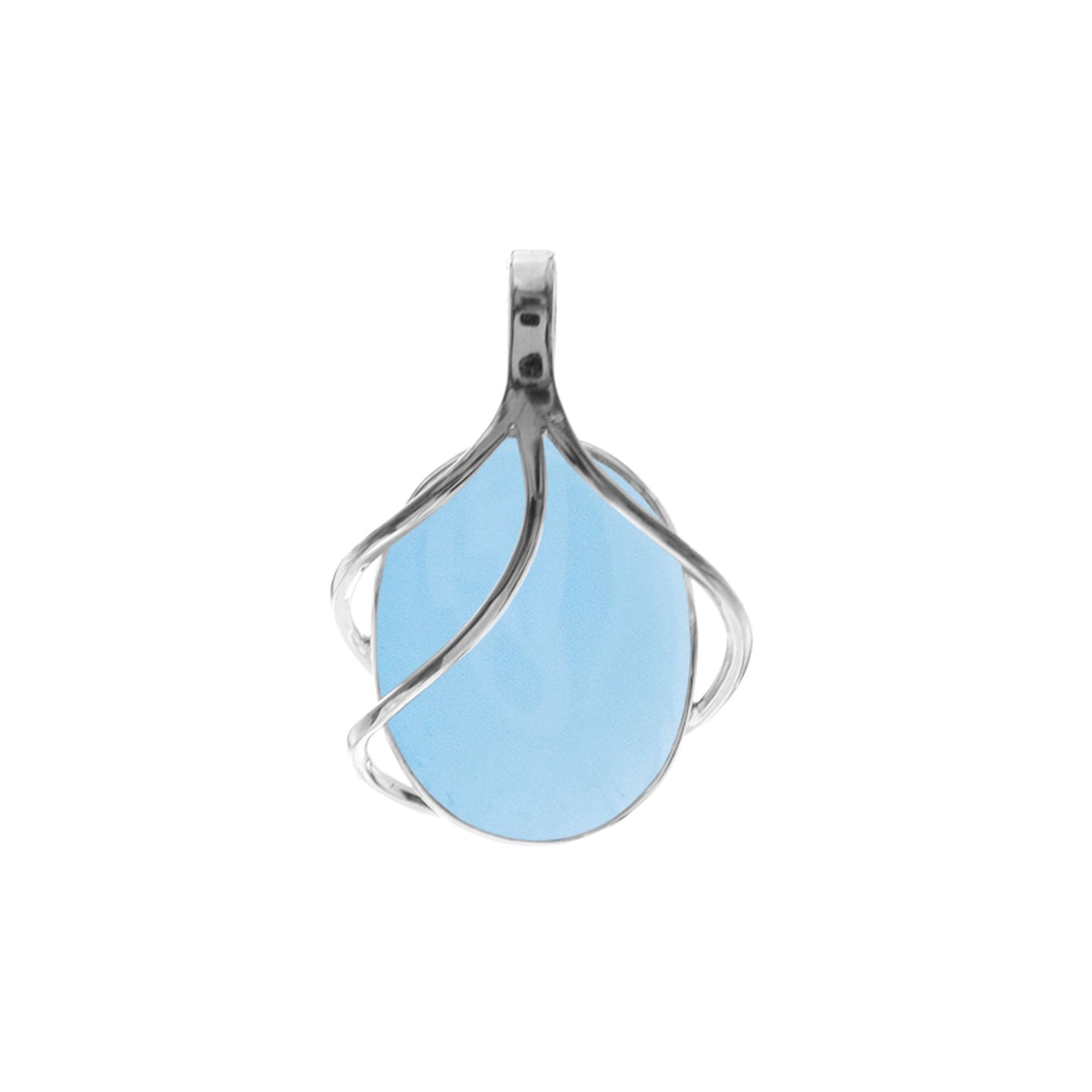Viola blue chalcedony triple overlay pendant (large)