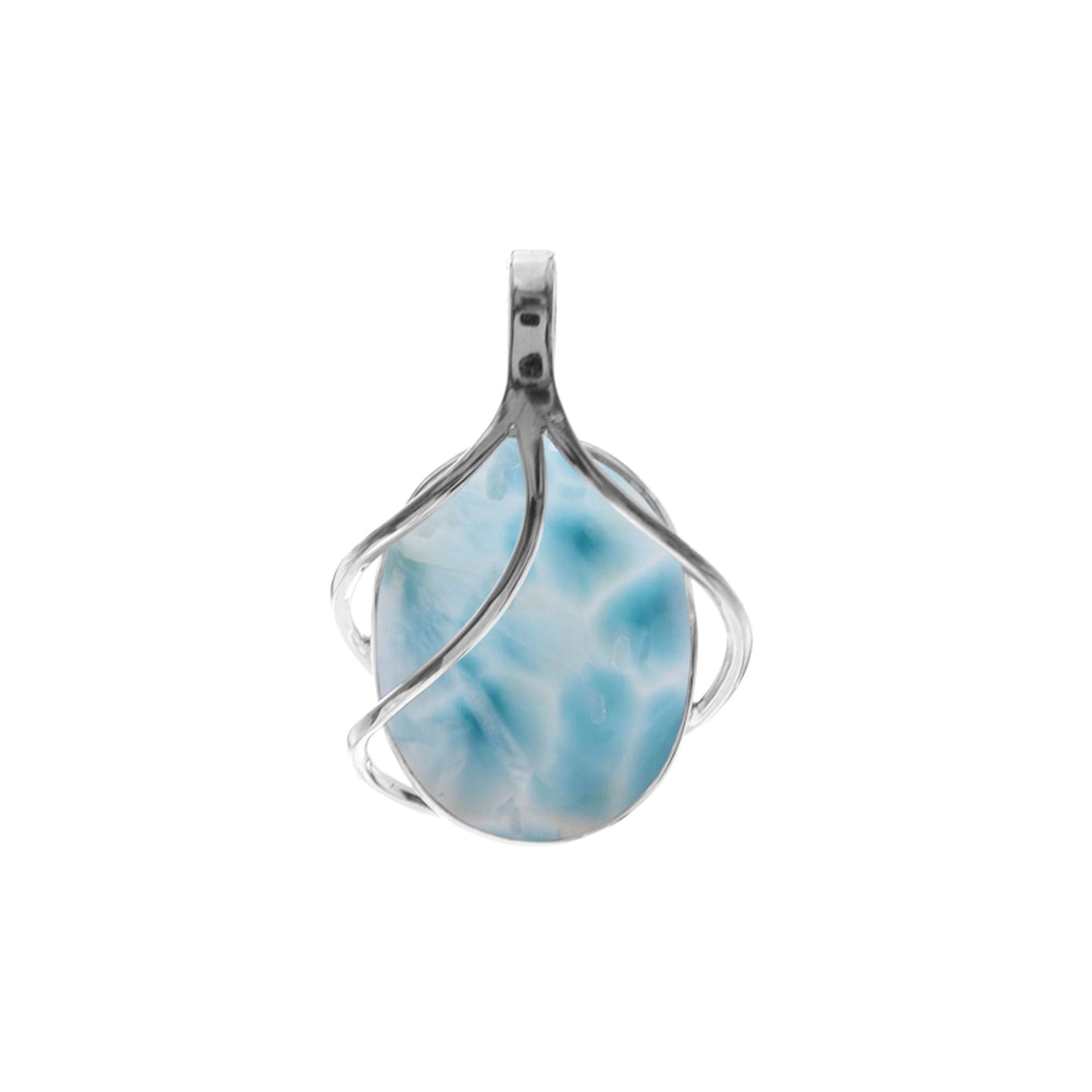 Viola larimar triple overlay pendant (large)