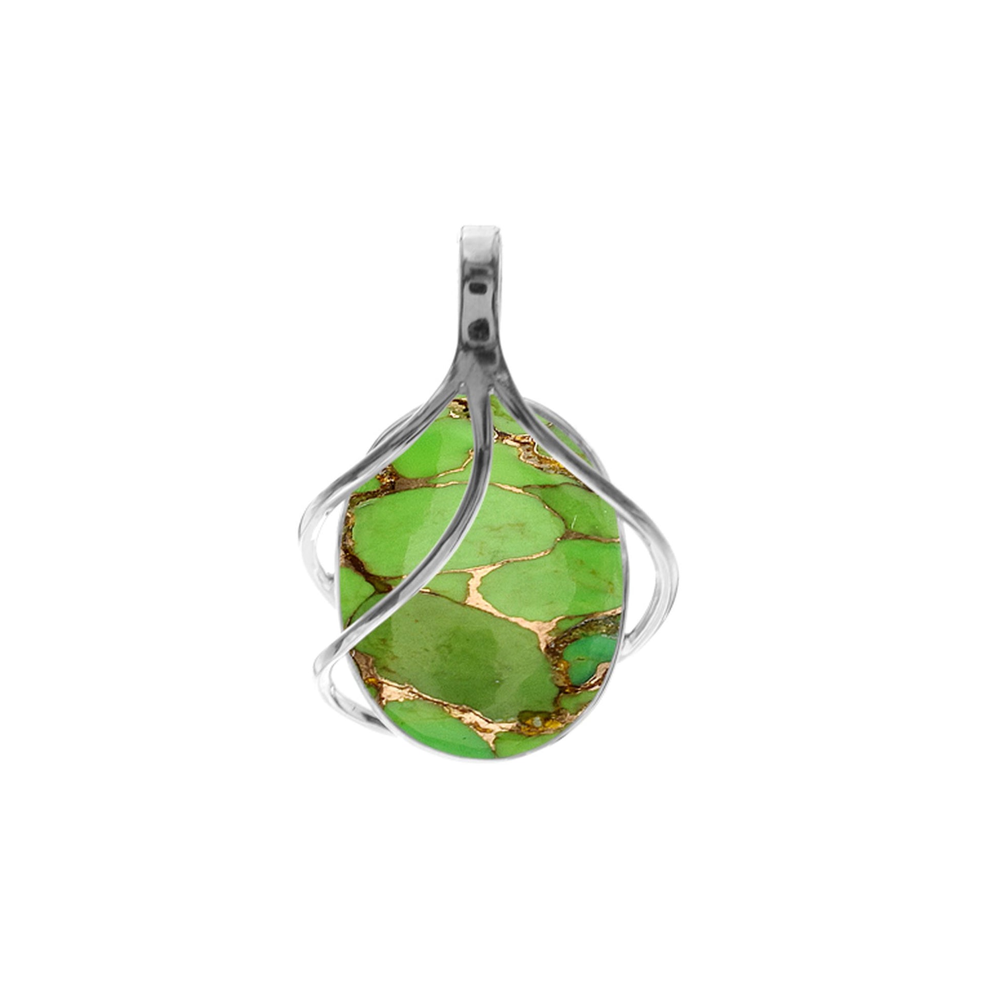 Viola green mohave turquoise triple overlay pendant