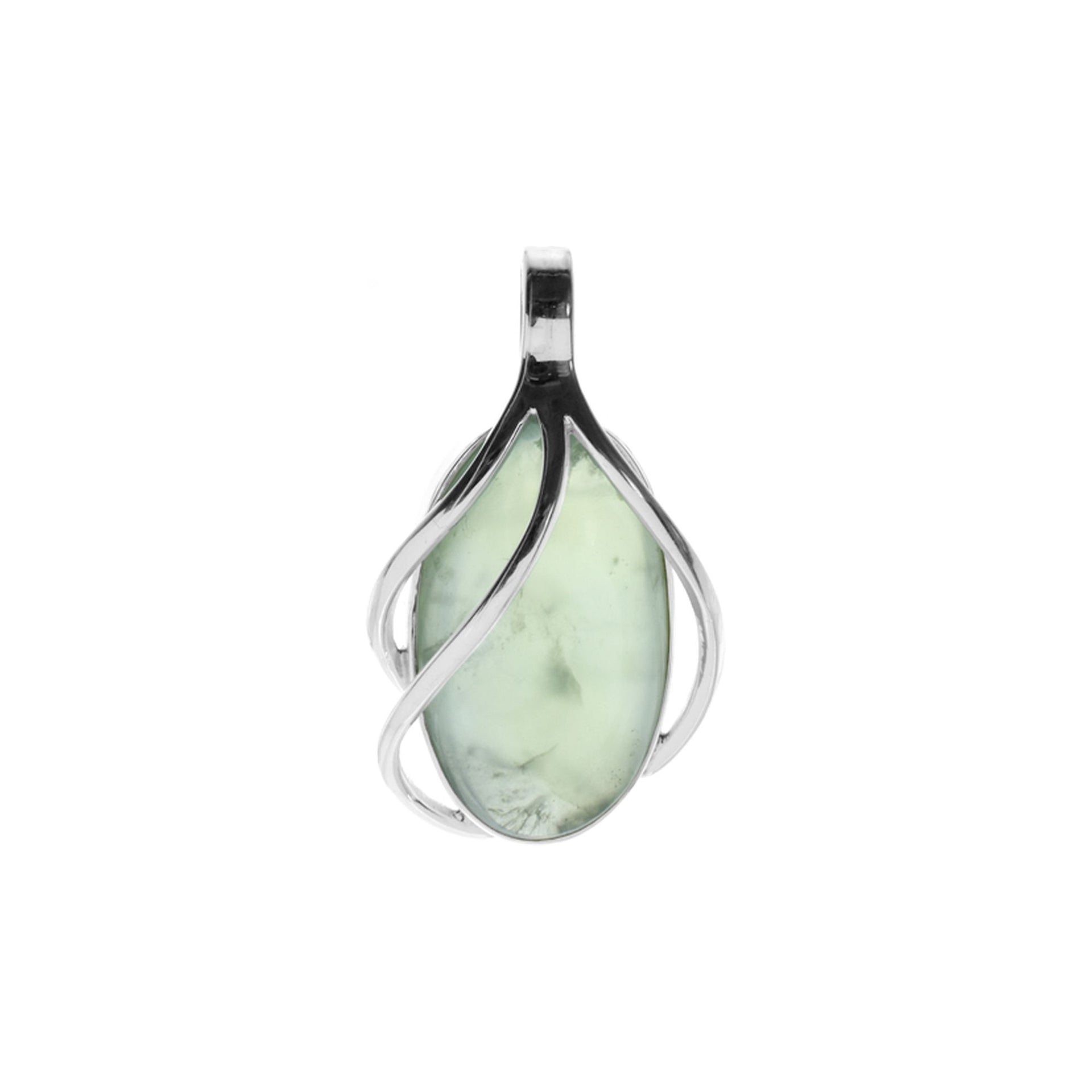 Viola prehnite triple overlay pendant