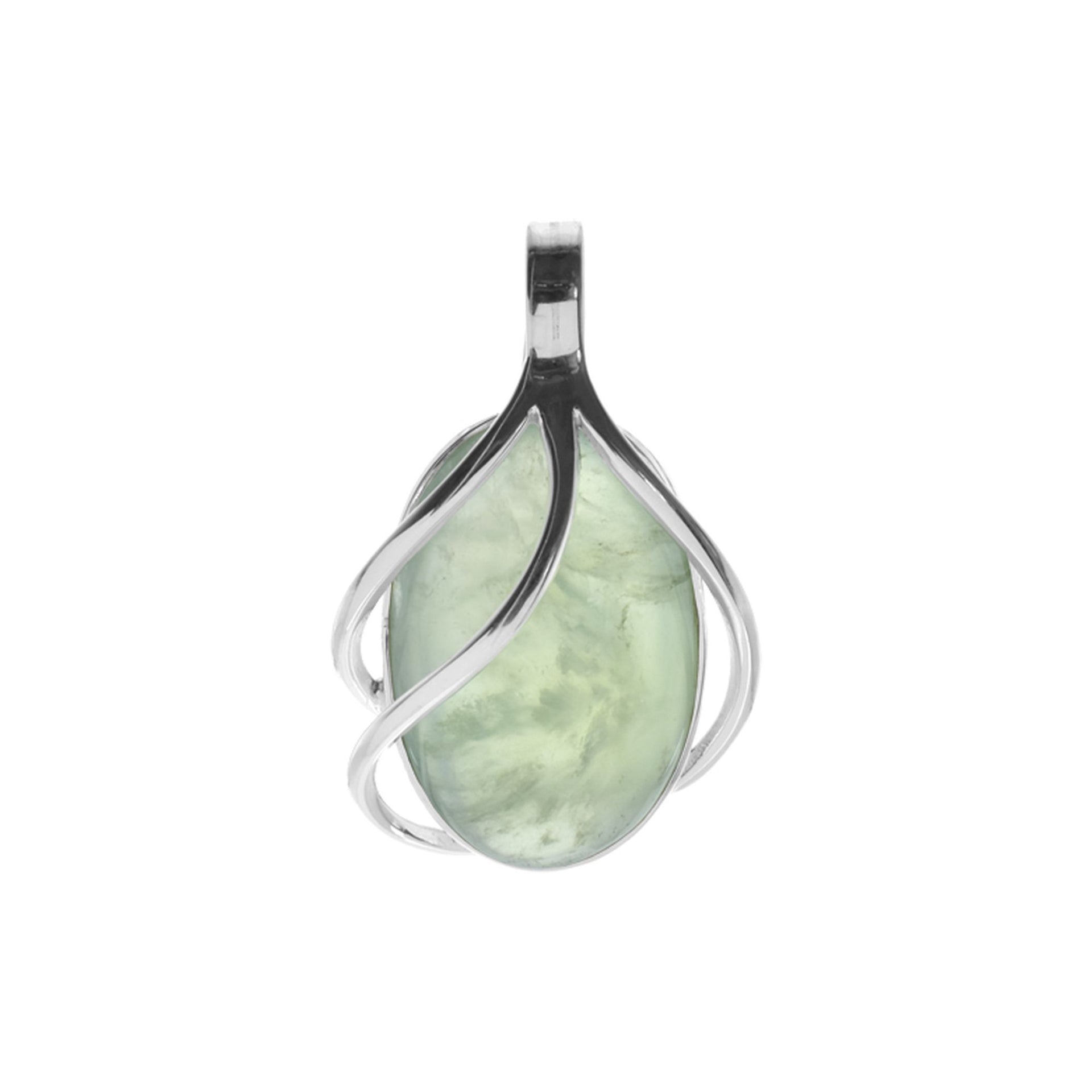 Viola prehnite triple overlay pendant (large)