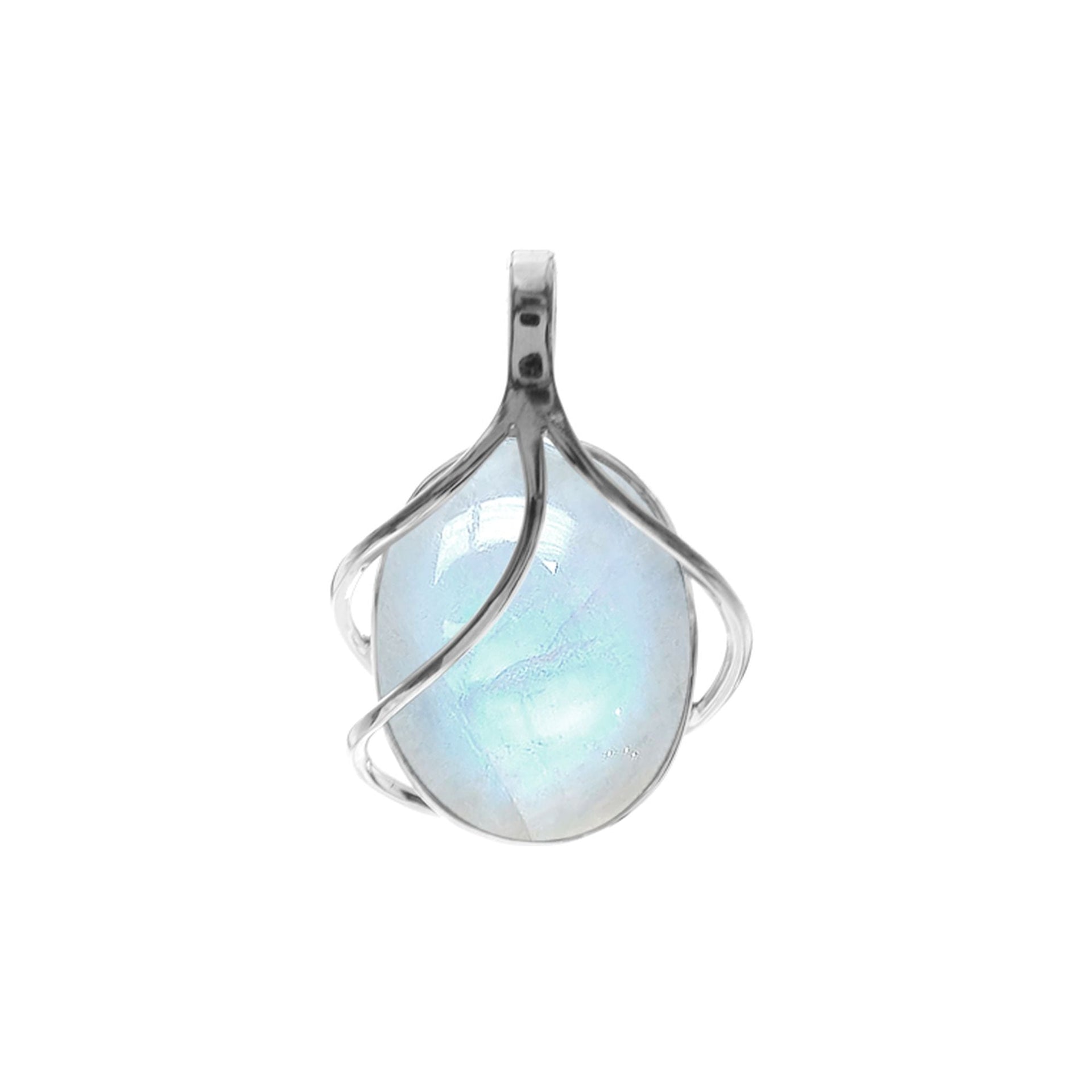 Viola rainbow moonstone triple overlay pendant