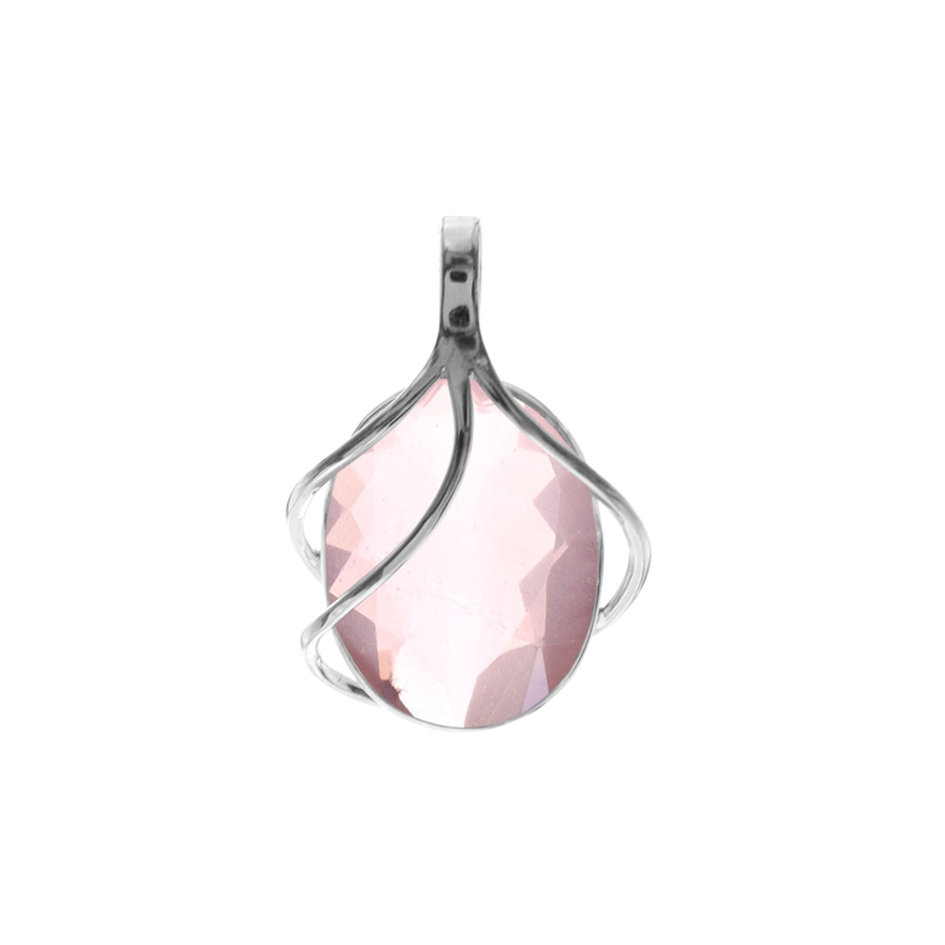 Viola rose quartz triple overlay pendant (large)