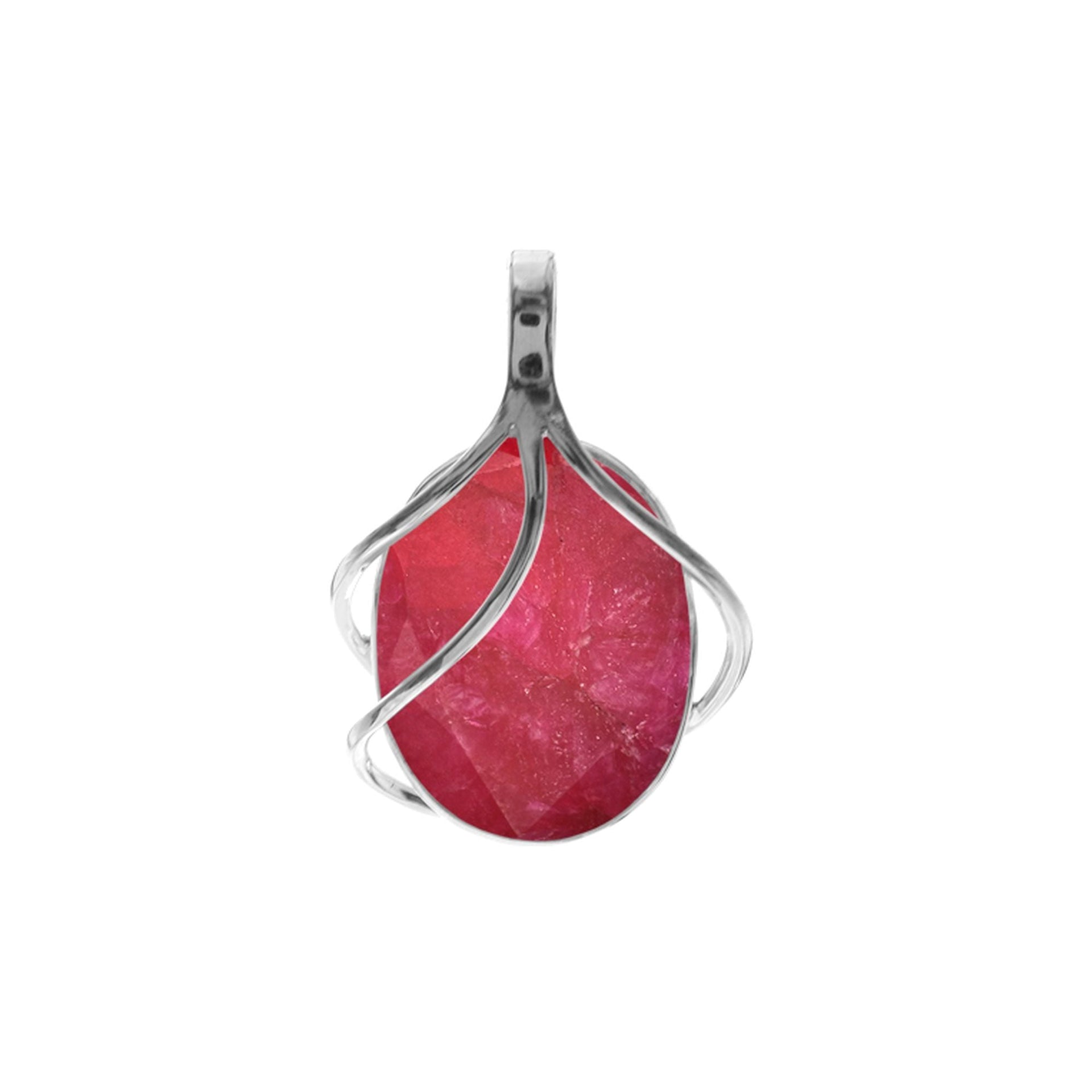 Viola ruby quartz triple overlay pendant