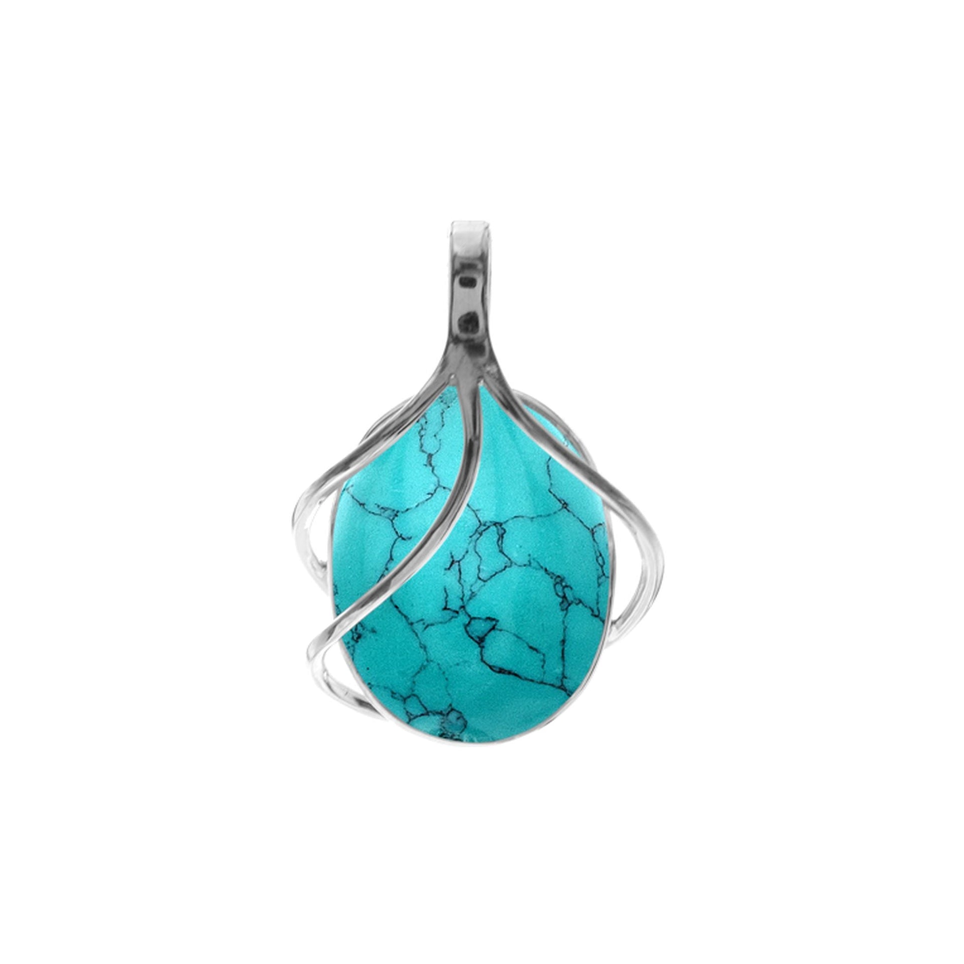 Viola turquoise triple overlay pendant