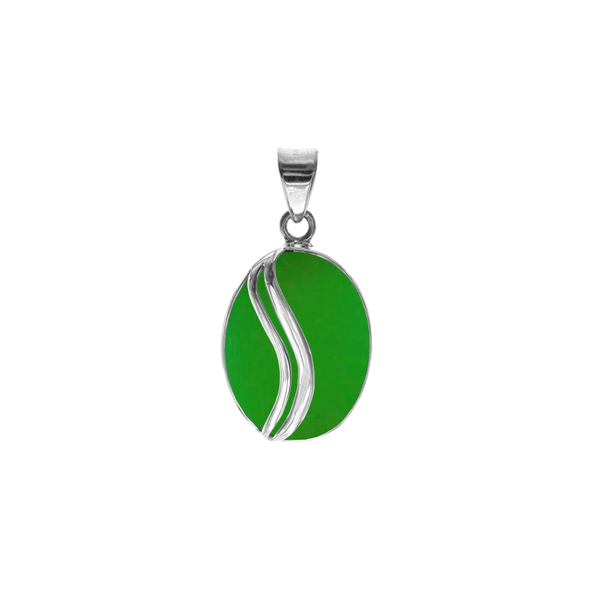Viola green agate with stripe overlay pendant