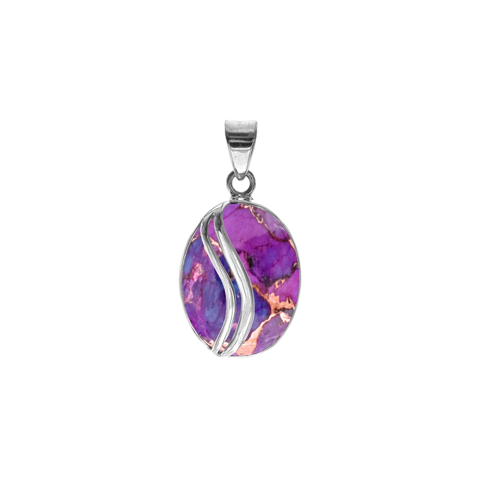 Viola purple mohave with stripe overlay pendant